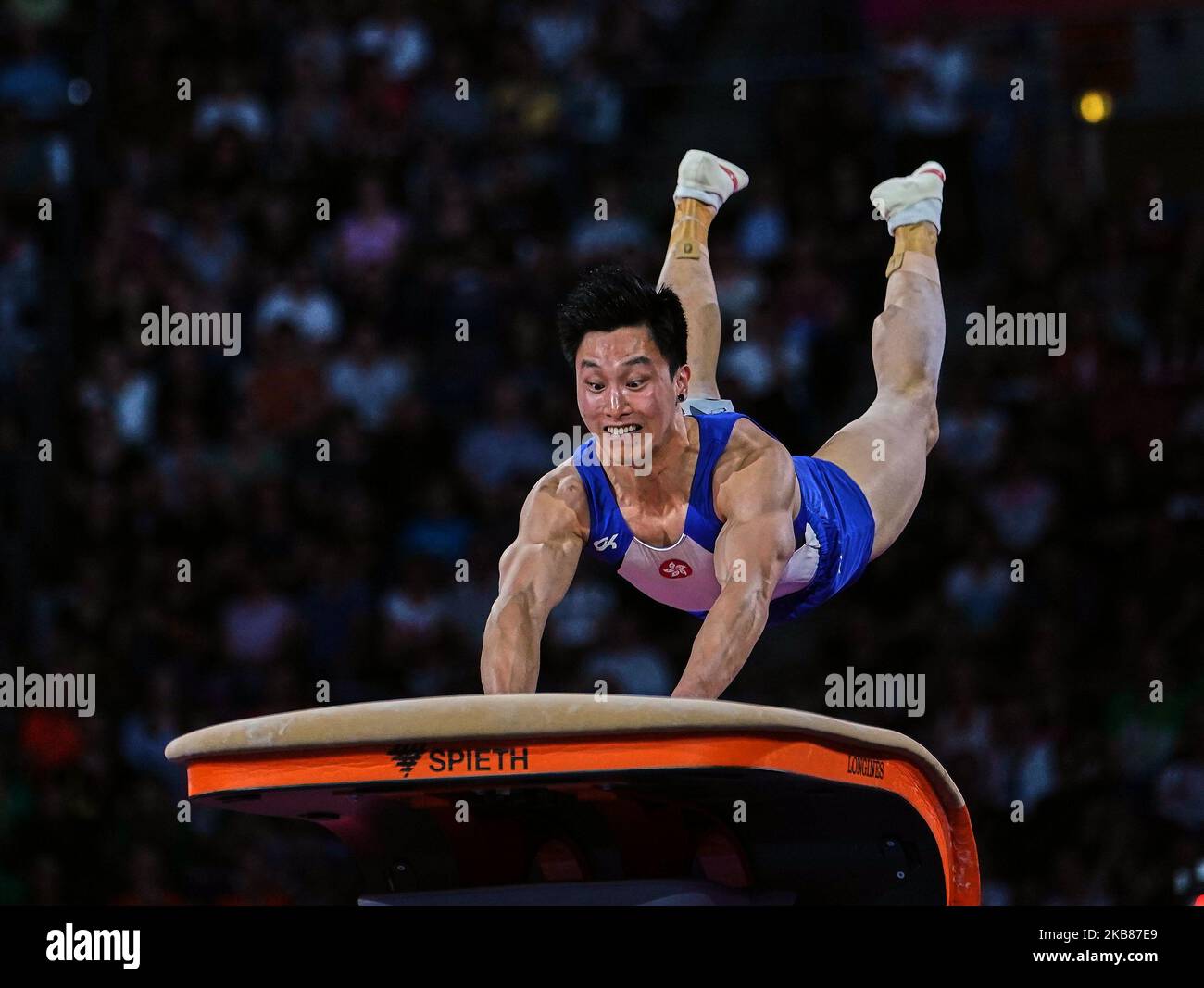 Hung Wai Shek of Hong Kong during vault for men at the 49th FIG