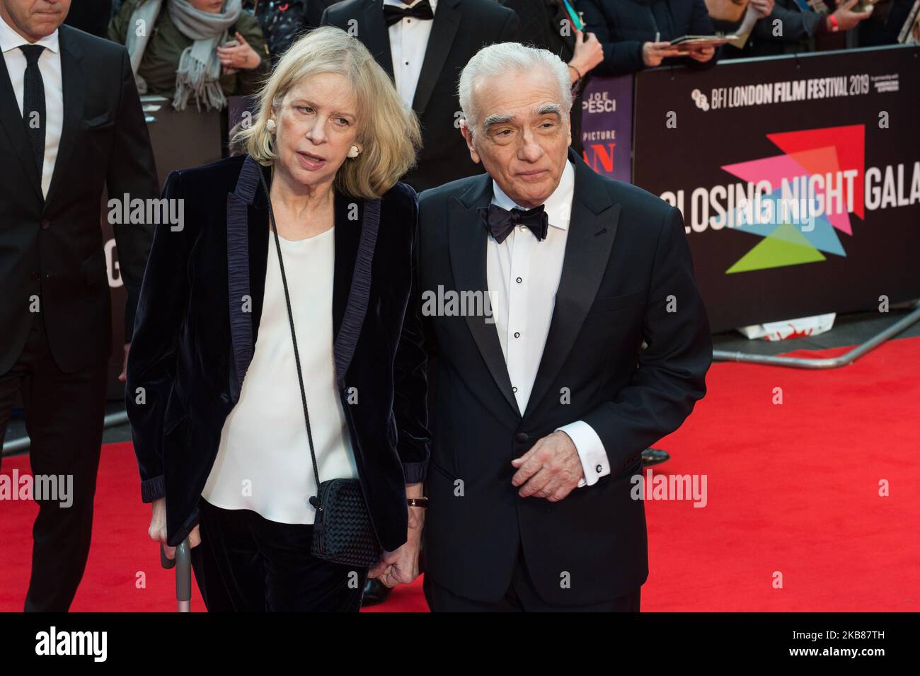 Martin Scorsese (R) and Helen Morris attend the international film premiere of 'The Irishman' at Odeon Luxe Leicester Square during the 63rd BFI London Film Festival Closing Night Gala on 13 October, 2019 in London, England. (Photo by WIktor Szymanowicz/NurPhoto) Stock Photo