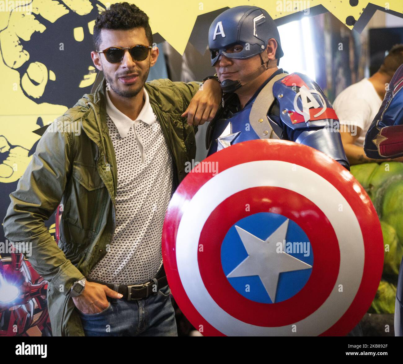 A cosplayer poses for a photo while attending the 10th version of the Hall of Leisure and Fantasy - (Salon del Ocio y la Fantasia) - SOFA 2019 on October 13, 2019 in Bogota, Colombia. (Photo by Daniel Garzon Herazo/NurPhoto) Stock Photo