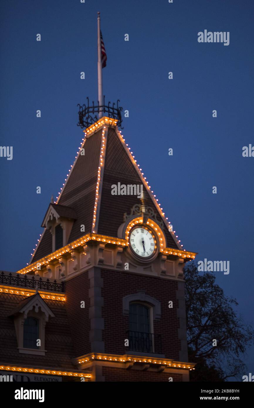 Disneyland's California Adventure theme park near closing time on 22