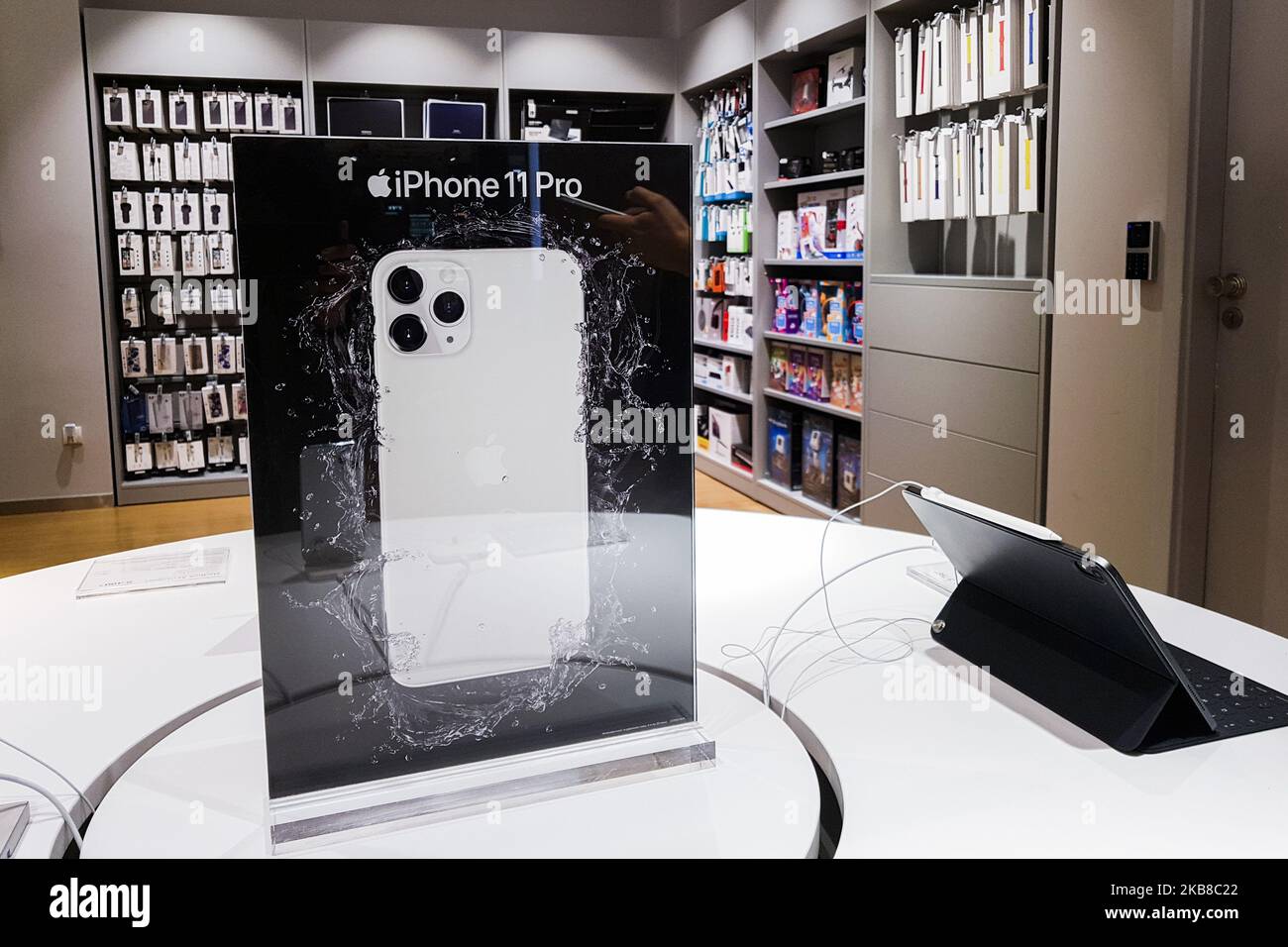 Iphone 11 is presented in iSpot Apple store in Galeria Krakowska ...