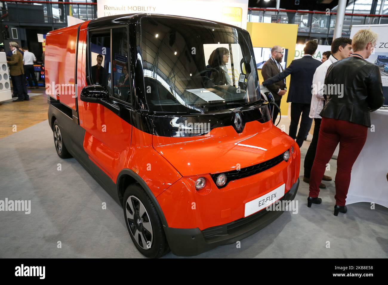 The French manufacturer Renault exhibits a connected electric car Ez-Flex at the Autonomy and Urban Mobility show, in Paris on October 16, 2019. (Photo by Michel Stoupak/NurPhoto) Stock Photo