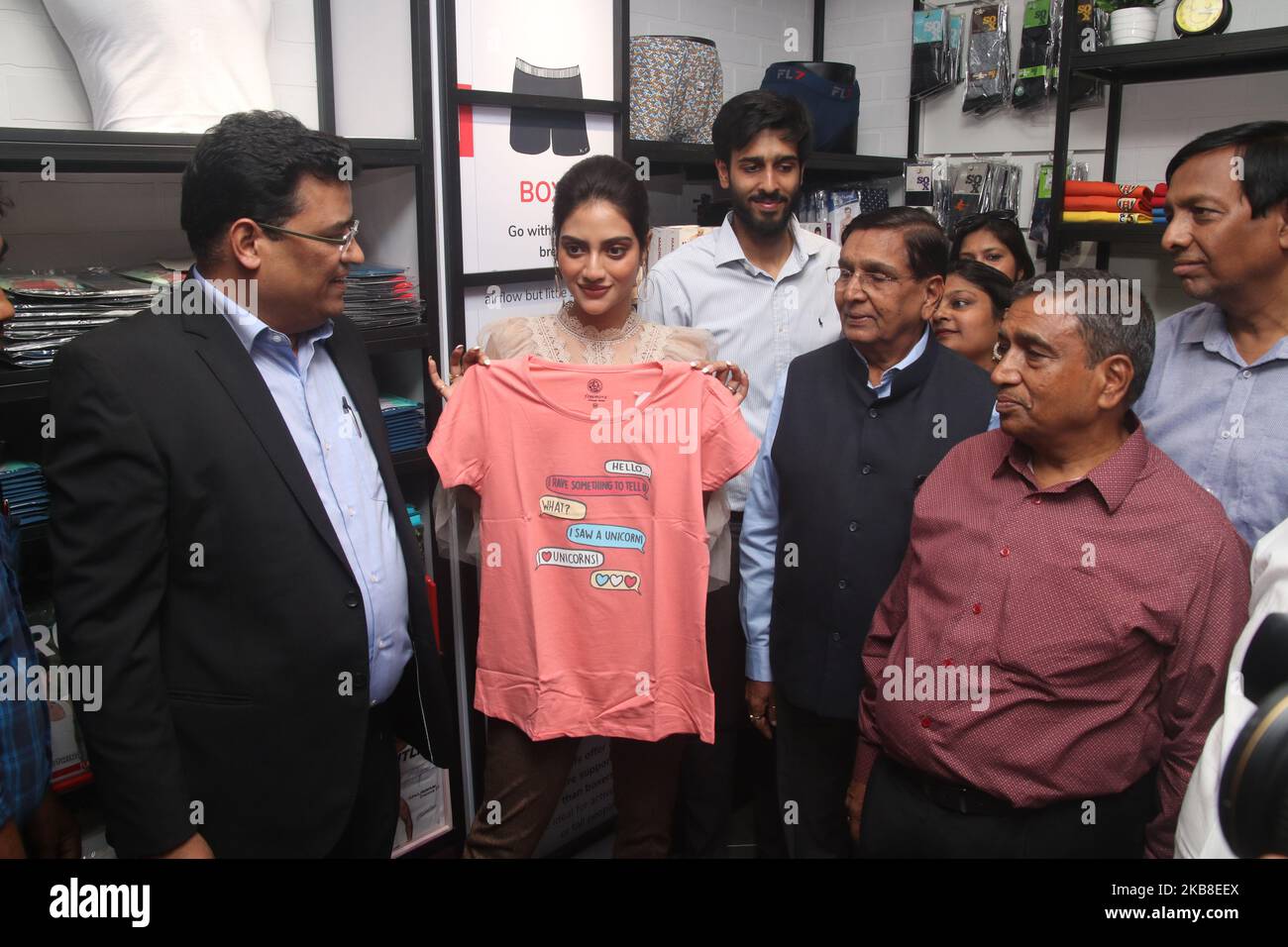 Indian Actress and MP Nusrat Jahan along Mr. P R Agarwal Chairman of