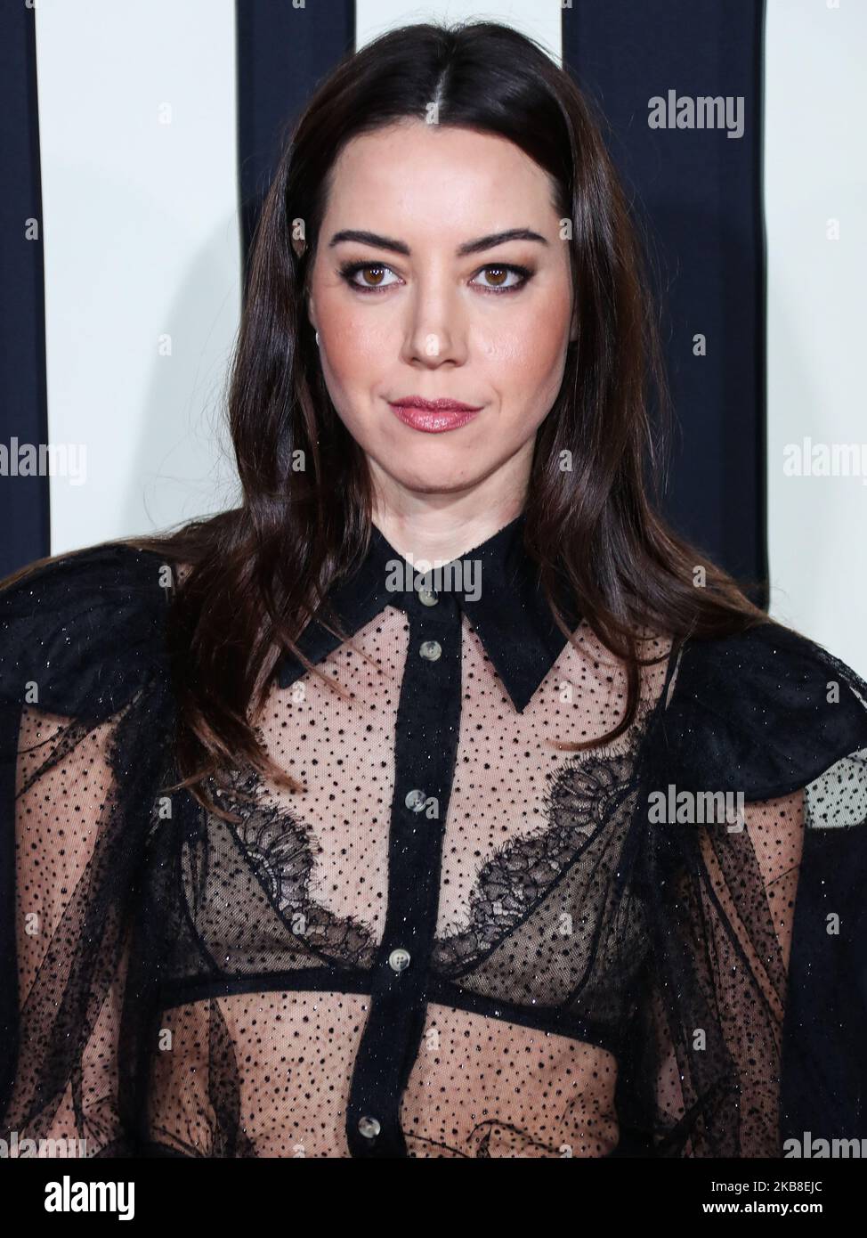 HOLLYWOOD, LOS ANGELES, CALIFORNIA, USA - OCTOBER 15: Actress Aubrey Plaza arrives at the Los Angeles Premiere Of Fox Searchlight's 'Jojo Rabbit' held at the Hollywood American Legion Post 43 on October 15, 2019 in Hollywood, Los Angeles, California, United States. (Photo by Xavier Collin/Image Press Agency/NurPhoto) Stock Photo