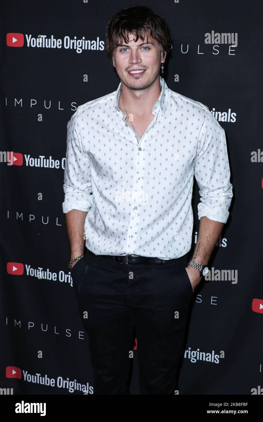 WEST HOLLYWOOD, LOS ANGELES, CALIFORNIA, USA - OCTOBER 15: Tanner Stine arrives at the Los Angeles Special Screening Of YouTube Original's 'Impulse' Season 2 held at San Vicente Bungalows on October 15, 2019 in West Hollywood, Los Angeles, California, United States. (Photo by Xavier Collin/Image Press Agency/NurPhoto) Stock Photo