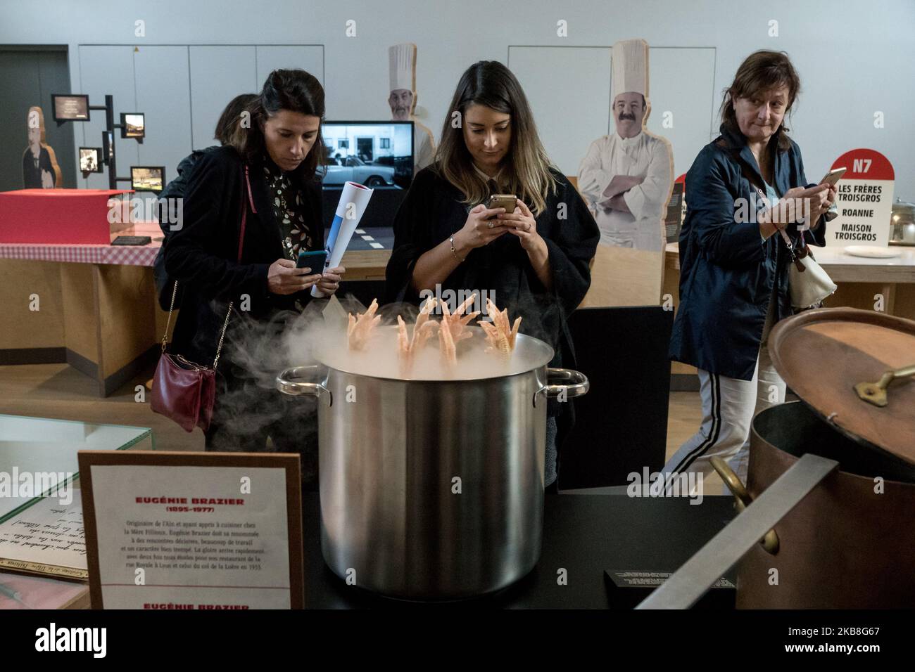 A welcome was given by the director of the city Florent Bonnetain before a culinary demonstration by the starred chef Régis Marcon. (Photo by Nicolas Liponne/NurPhoto) Stock Photo