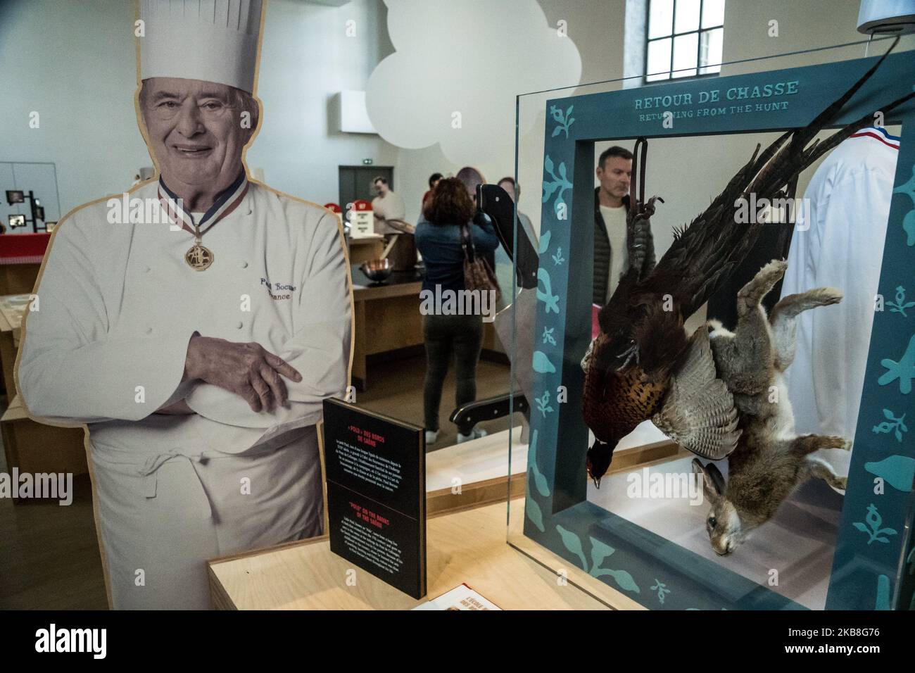 A welcome was given by the director of the city Florent Bonnetain before a culinary demonstration by the starred chef Régis Marcon. (Photo by Nicolas Liponne/NurPhoto) Stock Photo