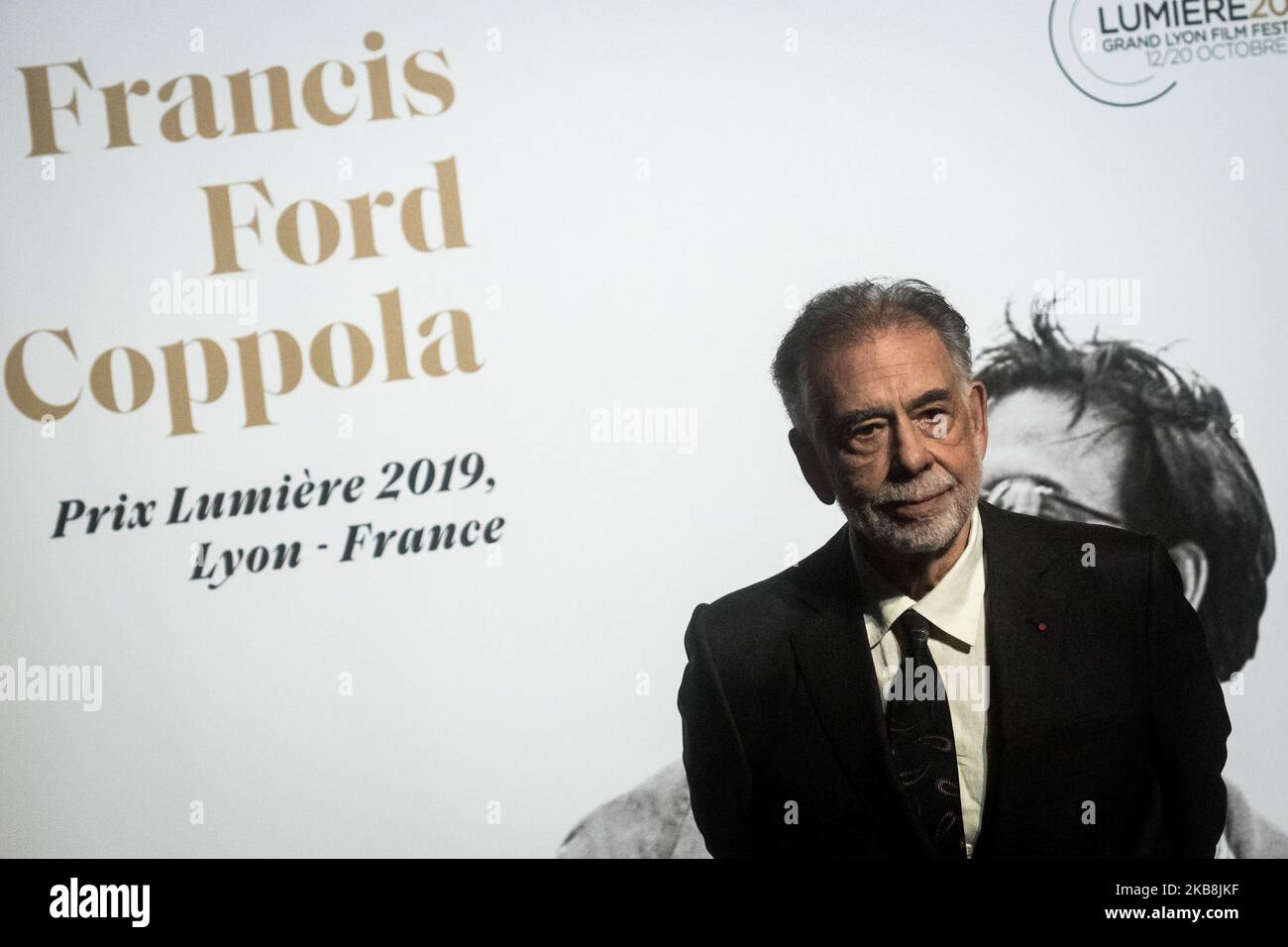 US movie director Francis Ford Coppola receives the Lumiere Award during the 11th edition of the Lumiere Film Festival in Lyon, central eastern France, on October 18, 2019. (Photo by Nicolas Liponne/NurPhoto) Stock Photo