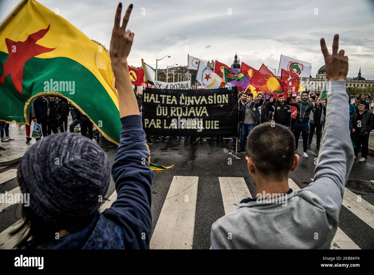 Kurdistan demonstration lyon hi-res stock photography and images - Alamy