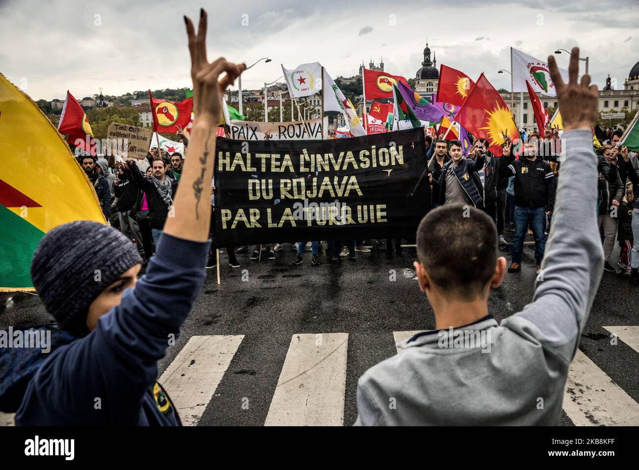 Kurdistan demonstration lyon hi-res stock photography and images - Alamy