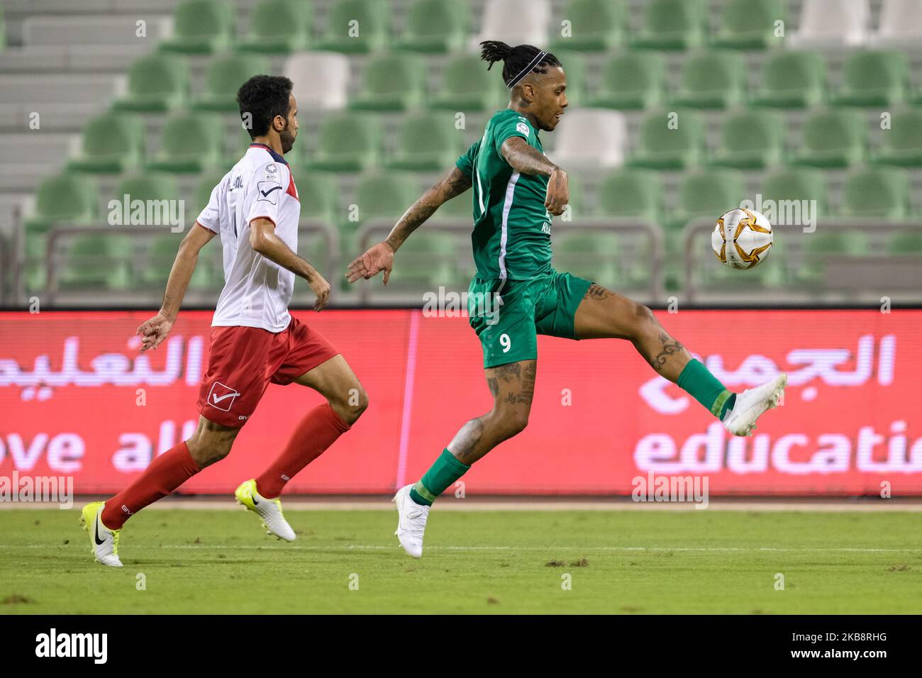Al Ahli's Abel Hernandez on the ball during the QNB Stars League match against Al Shahaniya on October 19 2019 at the Hamad bin Khalifa Stadium, Doha, Qatar. (Photo by Simon Holmes/NurPhoto) Stock Photo
