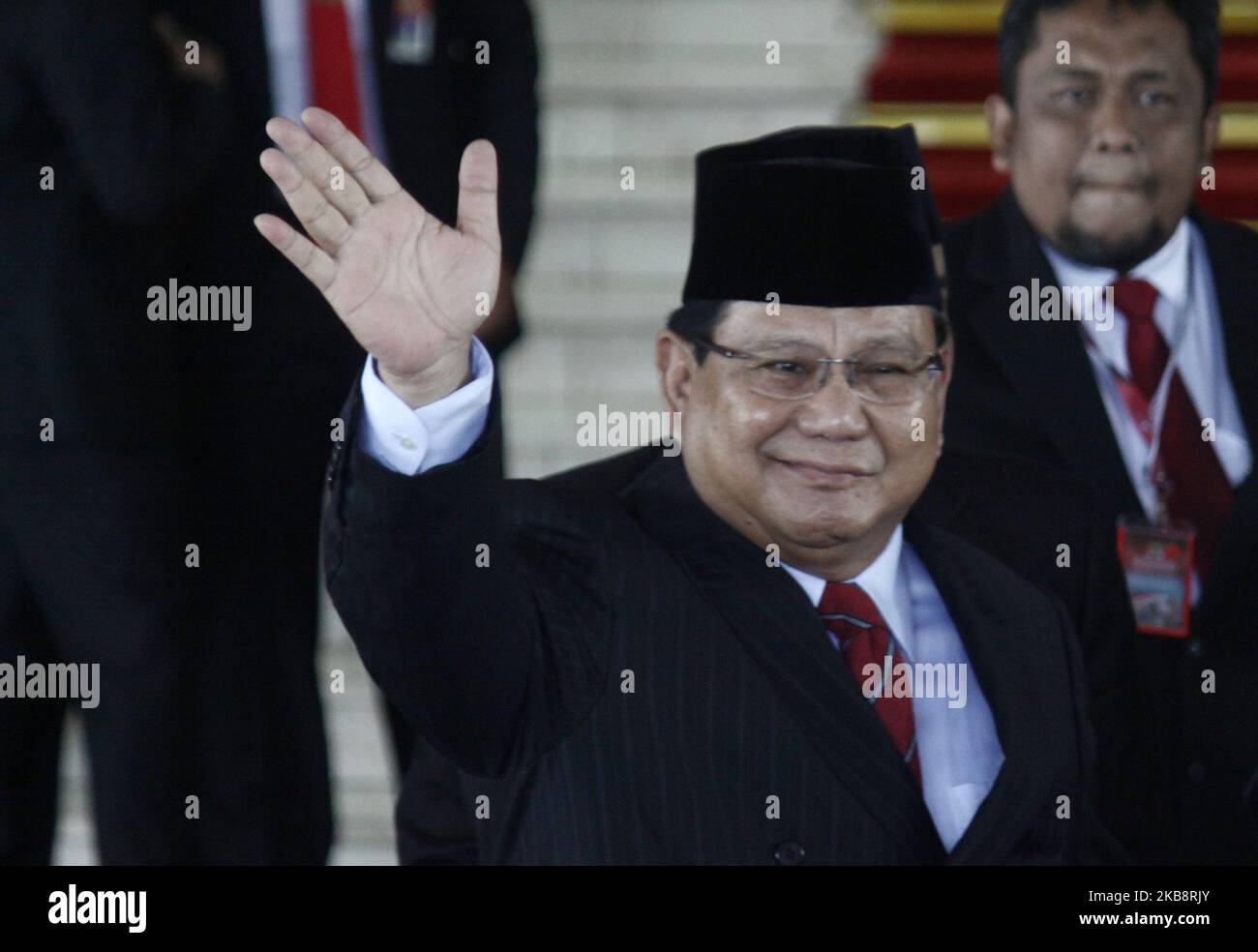 Former of general Prabowo Subianto attend for the Inauguration ceremony of Indonesian President, Joko Widodo, and Vice President, Ma'ruf Amin at the House of Representative building, Jakarta on October 20, 2019. Joko Widodo has been re-elected as Indonesian President for period for 2019-2024 with Ma'ruf Amin as Vice President. (Photo by Aditya Irawan/NurPhoto) Stock Photo