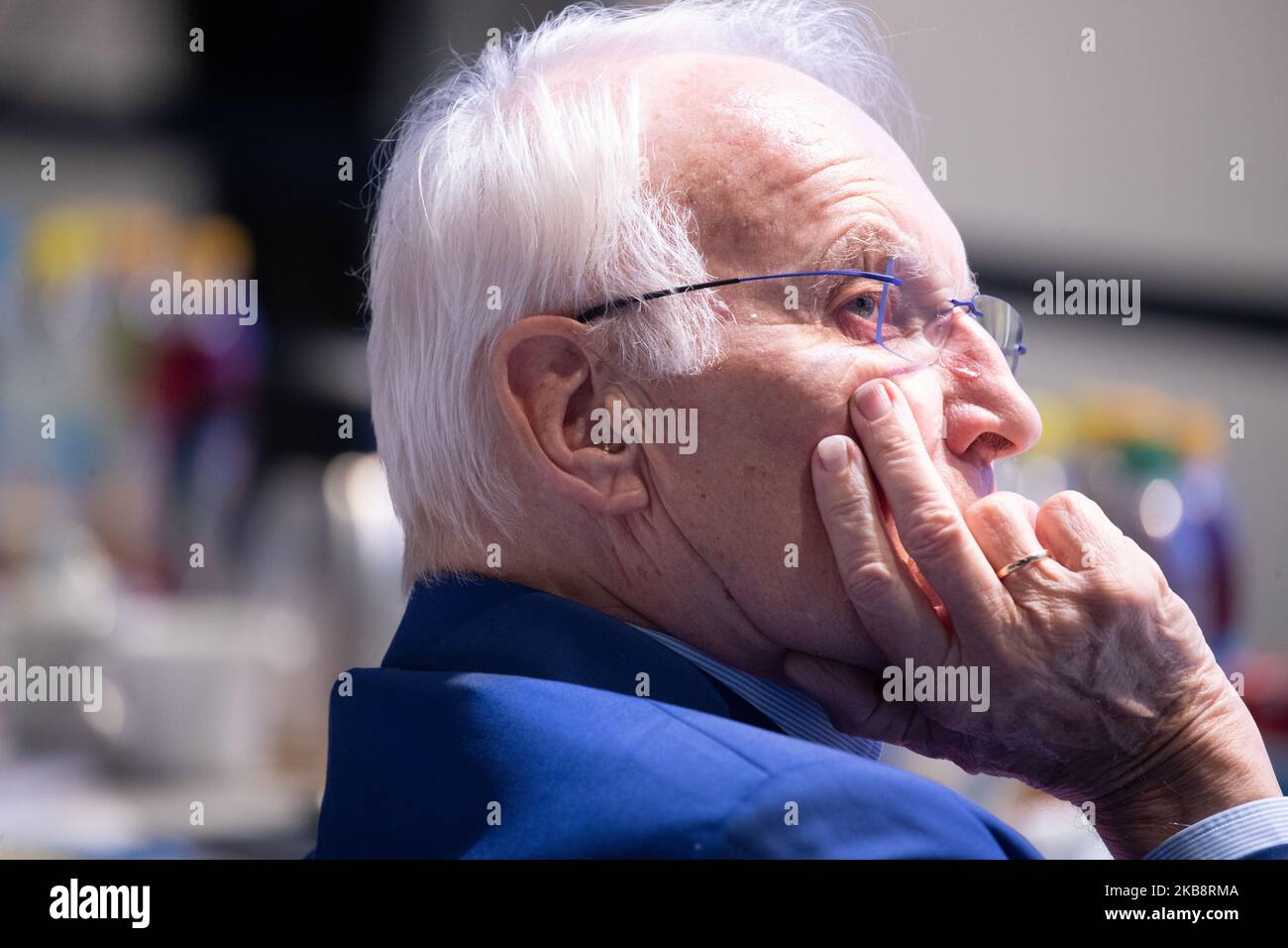 Edmund Stoiber at the party congress of the Christian Social Union on 19. October 2019 in the Munich Olympic Hall. The party will vote a new board. (Photo by Alexander Pohl/NurPhoto) Stock Photo