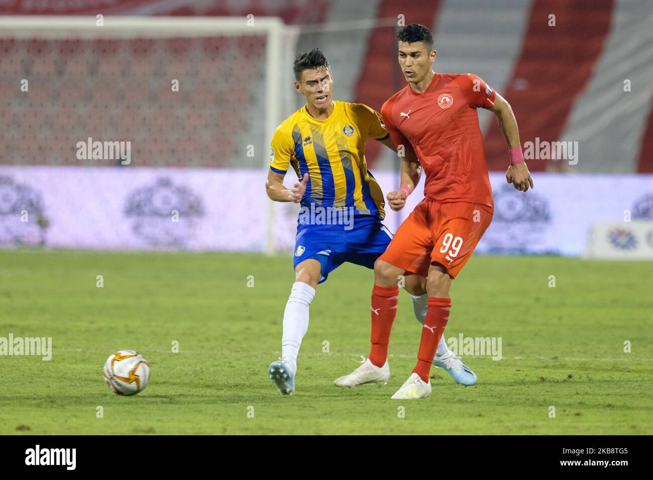 Hamdi Harbaoui during the QNB Stars League against Al Gharafa on October 20 2019 at the Grand Hamad Stadium in Doha, Qatar. (Photo by Simon Holmes/NurPhoto) Stock Photo