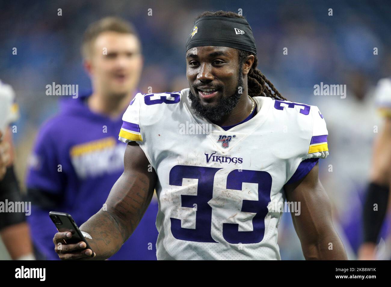 Minnesota Vikings running back Dalvin Cook (33) fumbles as he is hit by  Dallas Cowboys safety D …