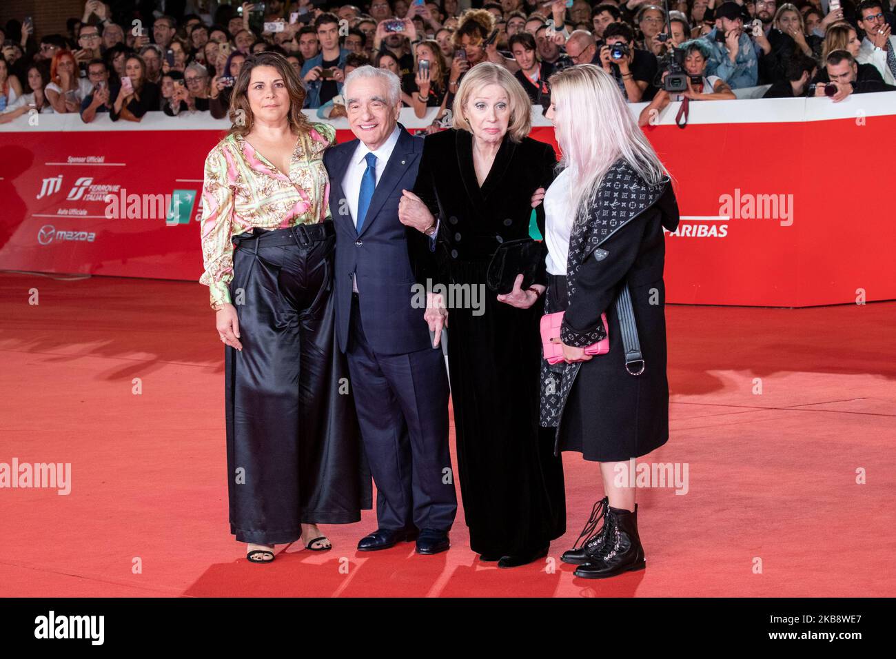 Cathy Scorsese, Martin Scorsese, Helen Morris, Francesca Scorsese attends ''The Irishman'' red carpet during the 14th Rome Film Festival on October 21, 2019 in Rome, Italy. (Photo by Mauro Fagiani/NurPhoto) Stock Photo