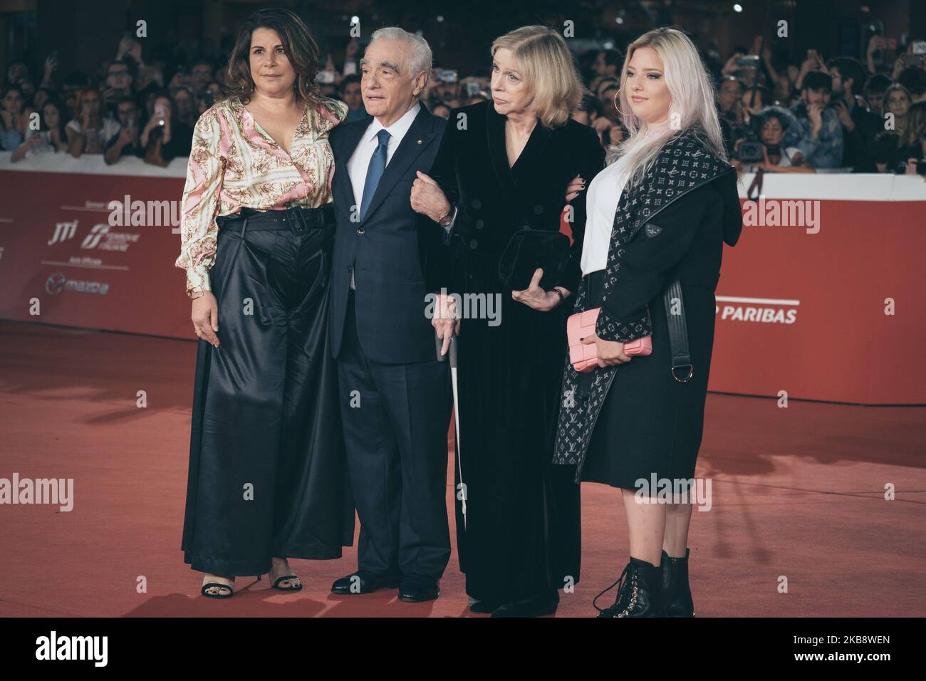 (L-R) Cathy Scorsese, Martin Scorsese, Helen Morris and Francesca Scorsese attend 'The Irishman' red carpet during the 14th Rome Film Festival on October 21, 2019 in Rome, Italy. (Photo by Luca Carlino/NurPhoto) Stock Photo