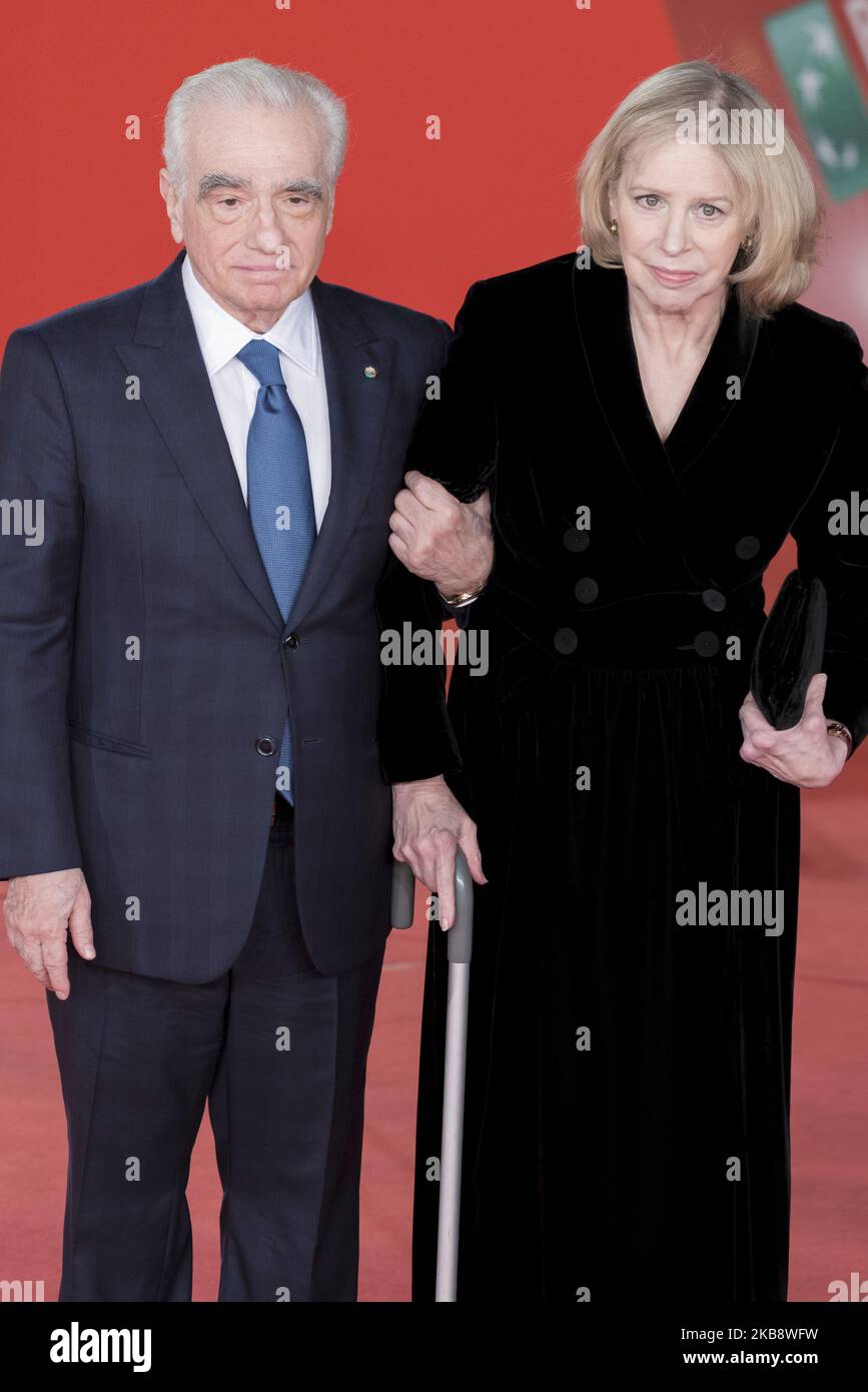 Martin Scorsese and Helen Morris attend 'The Irishman' red carpet during the 14th Rome Film Festival on October 21, 2019 in Rome, Italy. (Photo by Massimo Valicchia/NurPhoto) Stock Photo