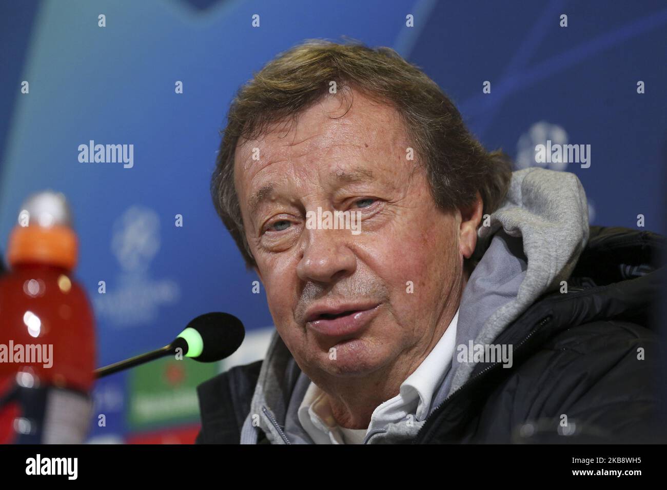 Jurij Pavlovich Sëmin, head coach of FC Lokomotiv Moskva, during the press conference on the eve of the UEFA Champions League match (Group D) between Juventus FC and FC Lokomotiv Moskva at Allianz Stadium on October 21, 2019 in Turin, Italy. (Photo by Massimiliano Ferraro/NurPhoto) Stock Photo