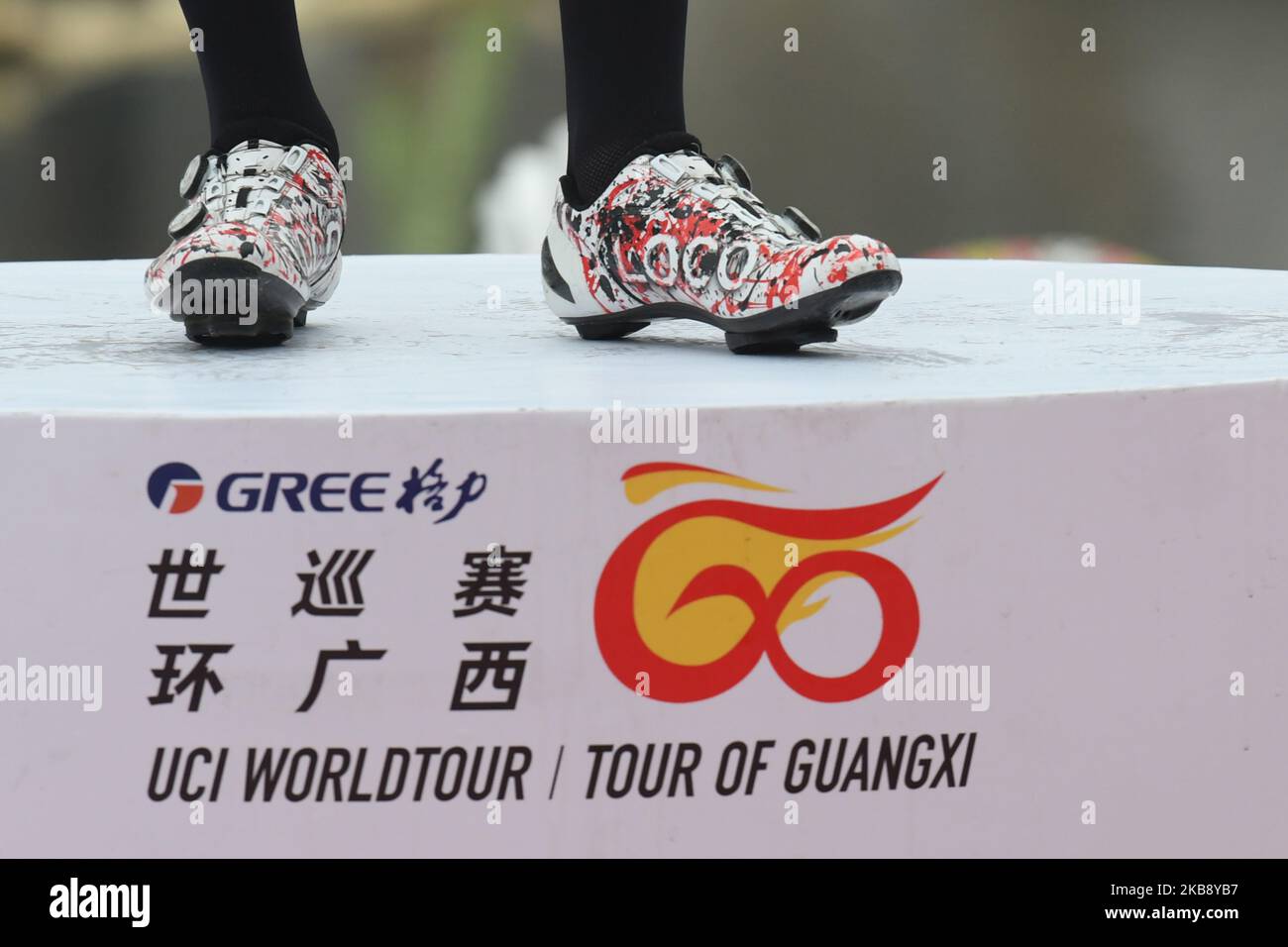Tomasz Marczynski of Poland and Team Lotto-Soudal, at the Awards Ceremony of the 3rd edition of the Cycling Tour de Guangxi 2019, . On Tuesday, October 22, 2019, in Guilin, Guangxi Region, China. (Photo by Artur Widak/NurPhoto) Stock Photo