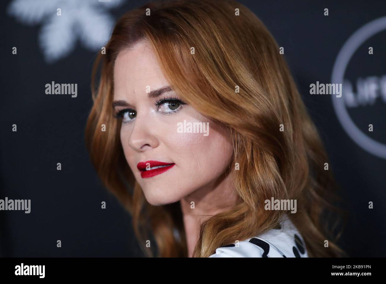 WESTWOOD, LOS ANGELES, CALIFORNIA, USA - OCTOBER 22: Actress Sarah Drew arrives at the 'It's A Wonderful Lifetime' Holiday Party held at STK Los Angeles at W Los Angeles - West Beverly Hills on October 22, 2019 in Westwood, Los Angeles, California, United States. (Photo by Xavier Collin/Image Press Agency/NurPhoto) Stock Photo
