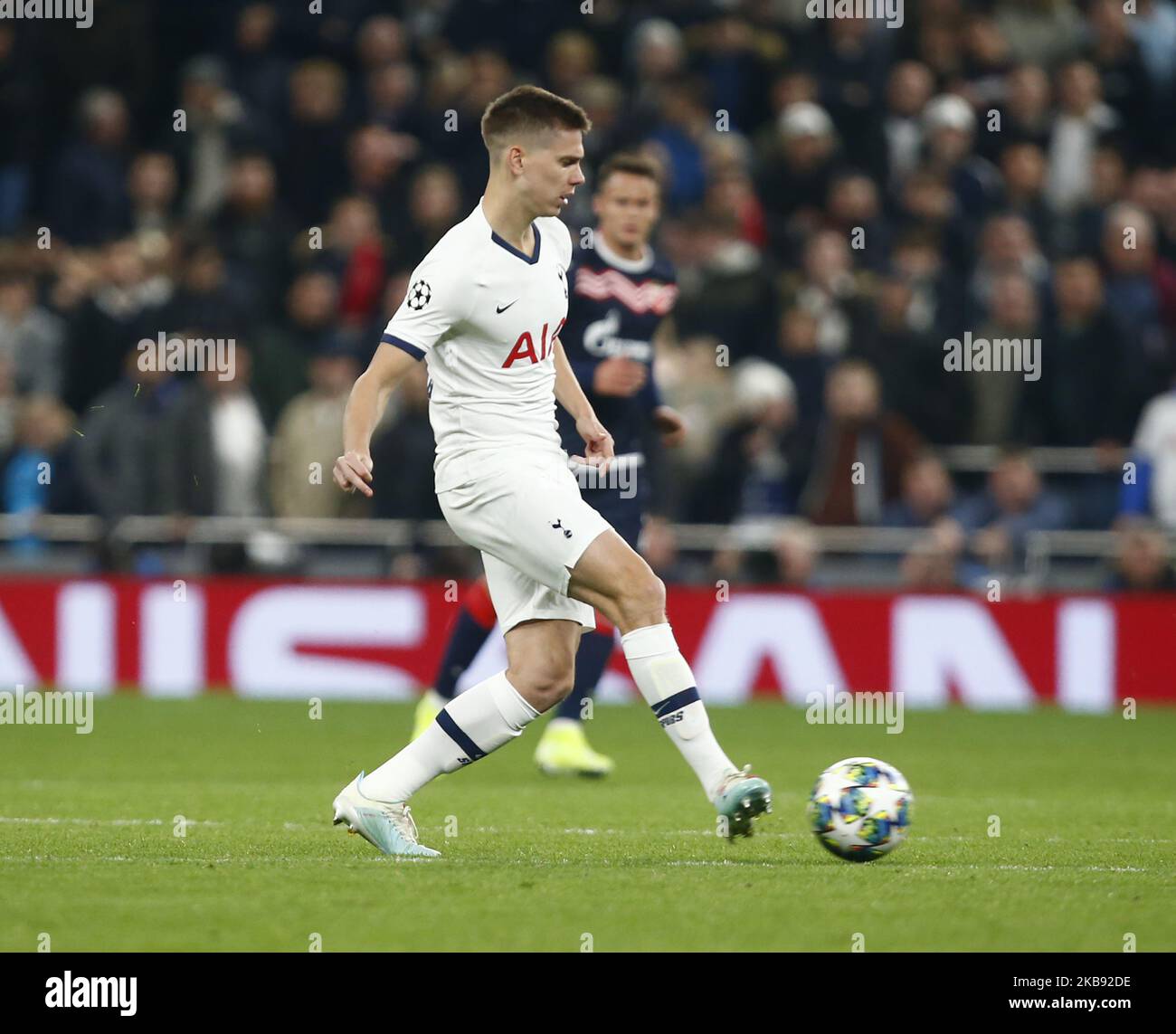 6th November 2019; Vozdovac Stadium, Belgrade, Serbia; UEFA Under 19 UEFA  Youth league football, FK Crvena Zvezda under 19s versus Tottenham Hotspur  under 19s; Harvey White of Tottenham Hotspurs FC breaks with