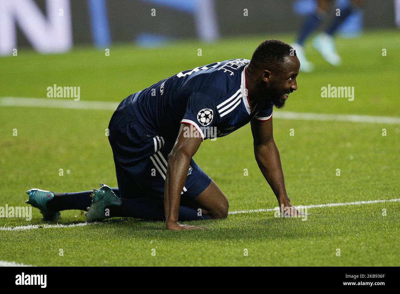 Moussa Dembele of Lyon reacts during UEFA Champions League Group G football match SL Benfica against Olympique Lyonnais, in Lisbon, on October 23, 2019. (Photo by Carlos Palma/NurPhoto) Stock Photo
