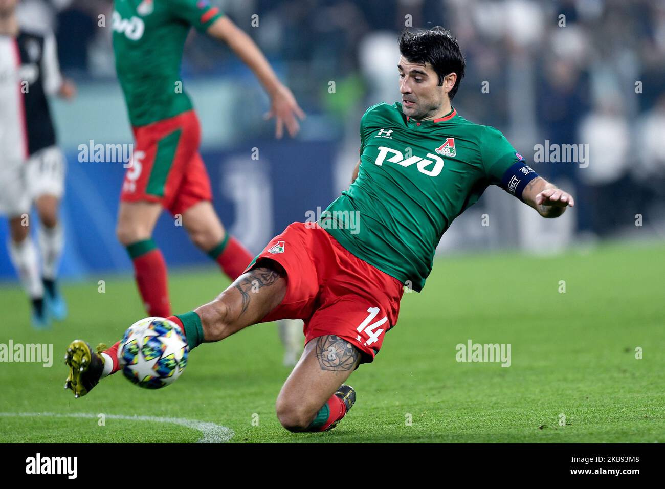 Vedran Corluka of Lokomotiv Moscow during the UEFA Champions League group stage match between Juventus and Lokomotiv Moscow at the Juventus Stadium, Turin, Italy on 22 October 2019. (Photo by Giuseppe Maffia/NurPhoto) Stock Photo