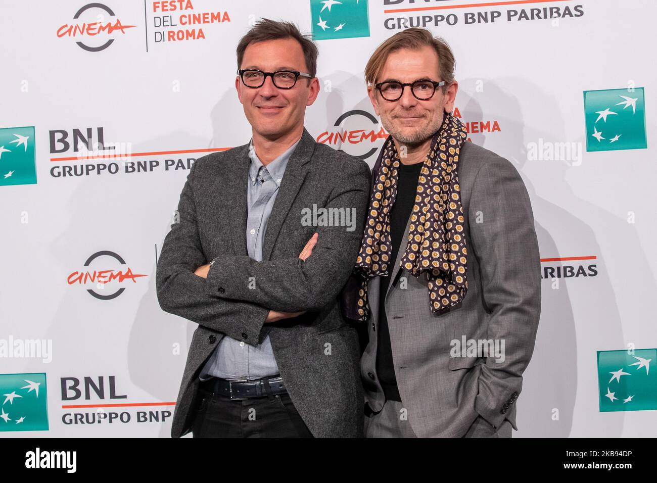 Matthieu Delaporte (R) and Alexandre de La Patelliere attend the photocall of the movie ''Le Meilleur reste a venir'' during the 14th Rome Film Festival on October 24, 2019 in Rome, Italy. (Photo by Mauro Fagiani/NurPhoto) Stock Photo