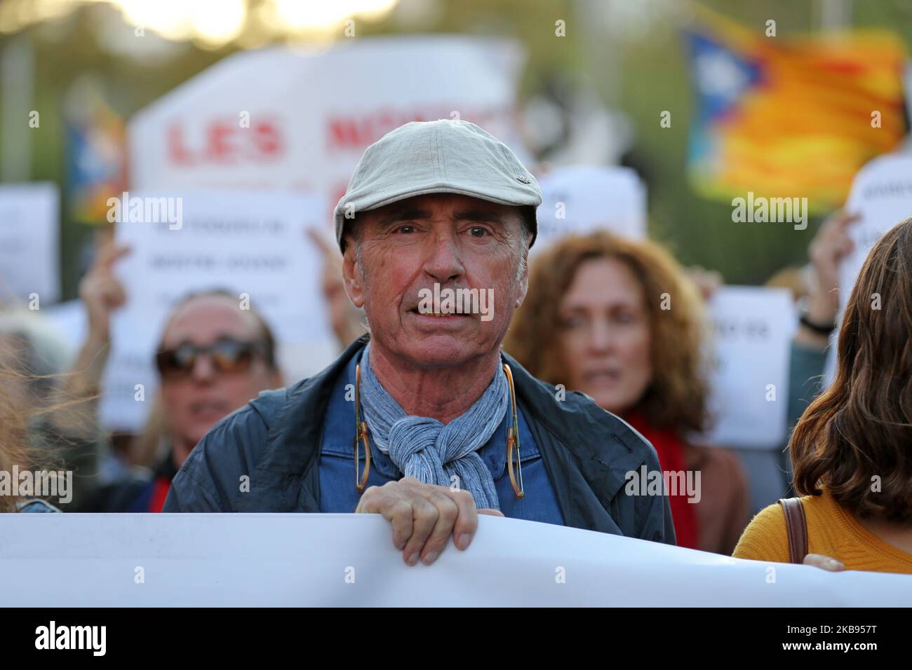 Demonstration organized by mothers and grandmothers against the police repression their children are suffering during demonstrations against the sentencing of Catalan political prisoners, on 24th October 2019 in Barcelona, Spain. (Photo by Urbanandsport/NurPhoto) Stock Photo
