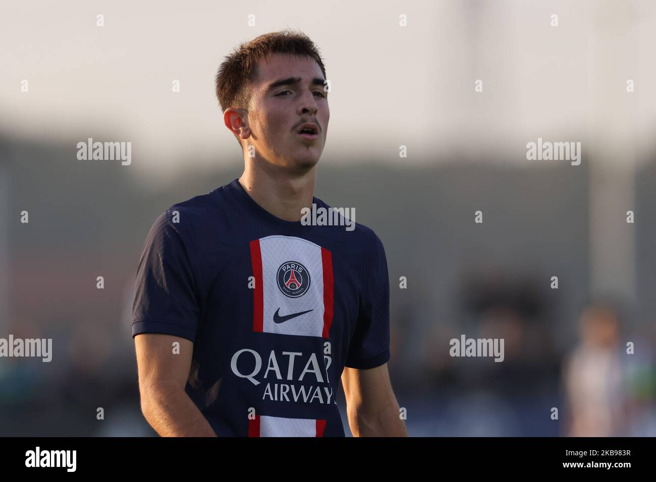 Turin, Italy, 2nd November 2022. Hugo Lamy of PSG reacts during the UEFA  Youth League match at Juventus Training Centre, Turin. Picture credit  should read: Jonathan Moscrop  Sportimage Stock Photo - Alamy