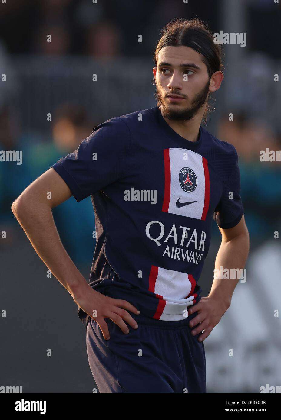 Turin, Italy, 2nd November 2022. Ilyes Housni of PSG looks over his