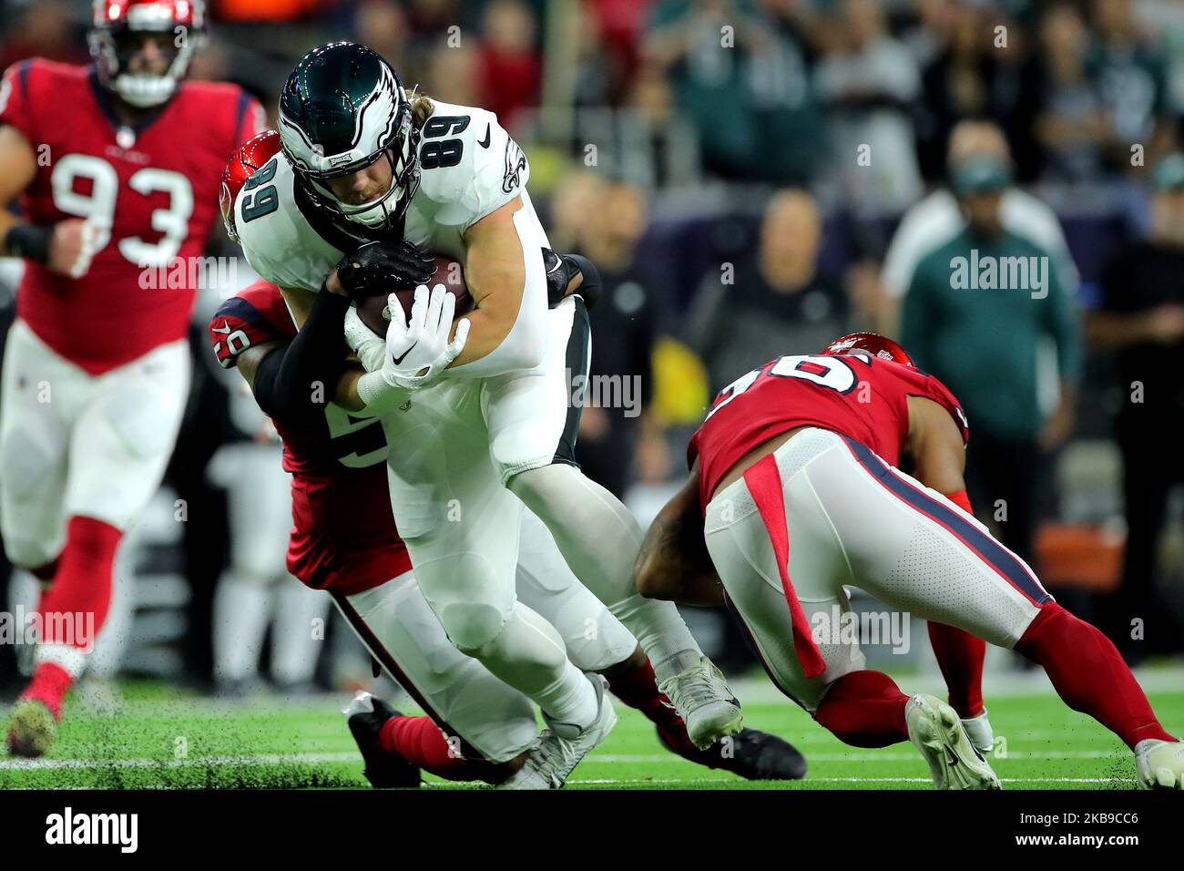 Philadelphia Eagles tight end Jack Stoll (89) lines up for a play during an  NFL preseason football game against the Cleveland Browns, Sunday, Aug. 21,  2022, in Cleveland. (AP Photo/Kirk Irwin Stock