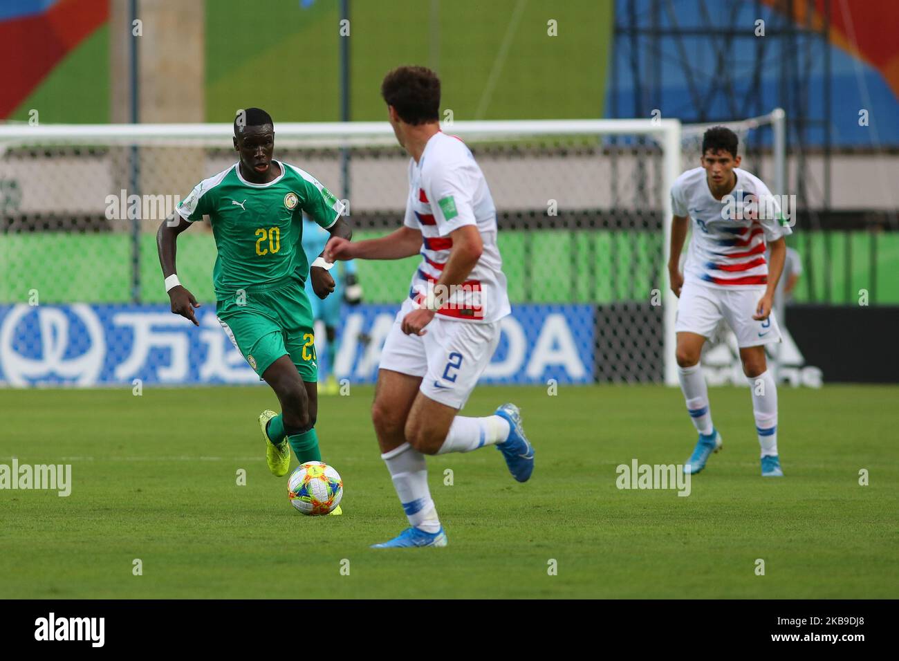 Ibrahima Sy of Senegal controls the ball during the Group D Match between USA and Senegal in the FIFA U-17 World Cup Brazil 2019 at Estadio Kleber Andrade on October 27, 2019 in Vitoria, Brazil. (Photo by Gilson Borba/NurPhoto) Stock Photo