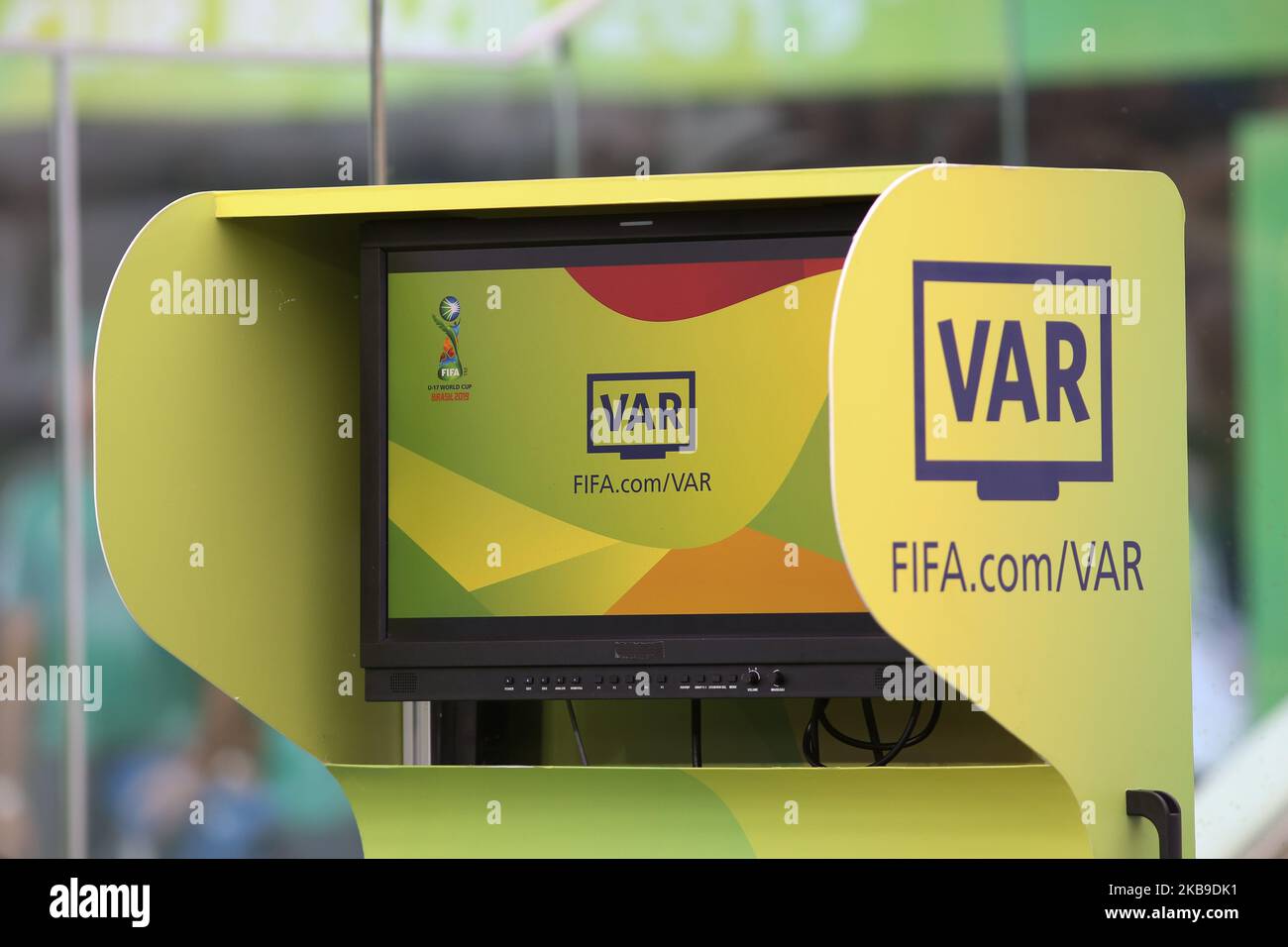 The VAR (video assistant referee) during the Group D Match between USA and Senegal in the FIFA U-17 World Cup Brazil 2019 at Estadio Kleber Andrade on October 27, 2019 in Vitoria, Brazil. (Photo by Gilson Borba/NurPhoto) Stock Photo