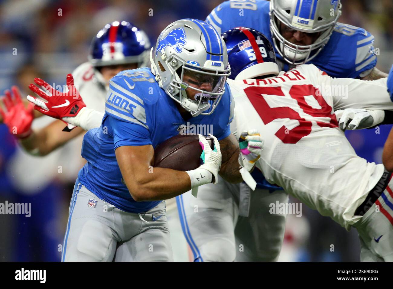 August 17, 2019: Detroit Lions running back Ty Johnson (38)prior to an NFL  football pre-season game between the Detroit Lions and the Houston Texans  at NRG Stadium in Houston, TX. ..Trask Smith/CSM