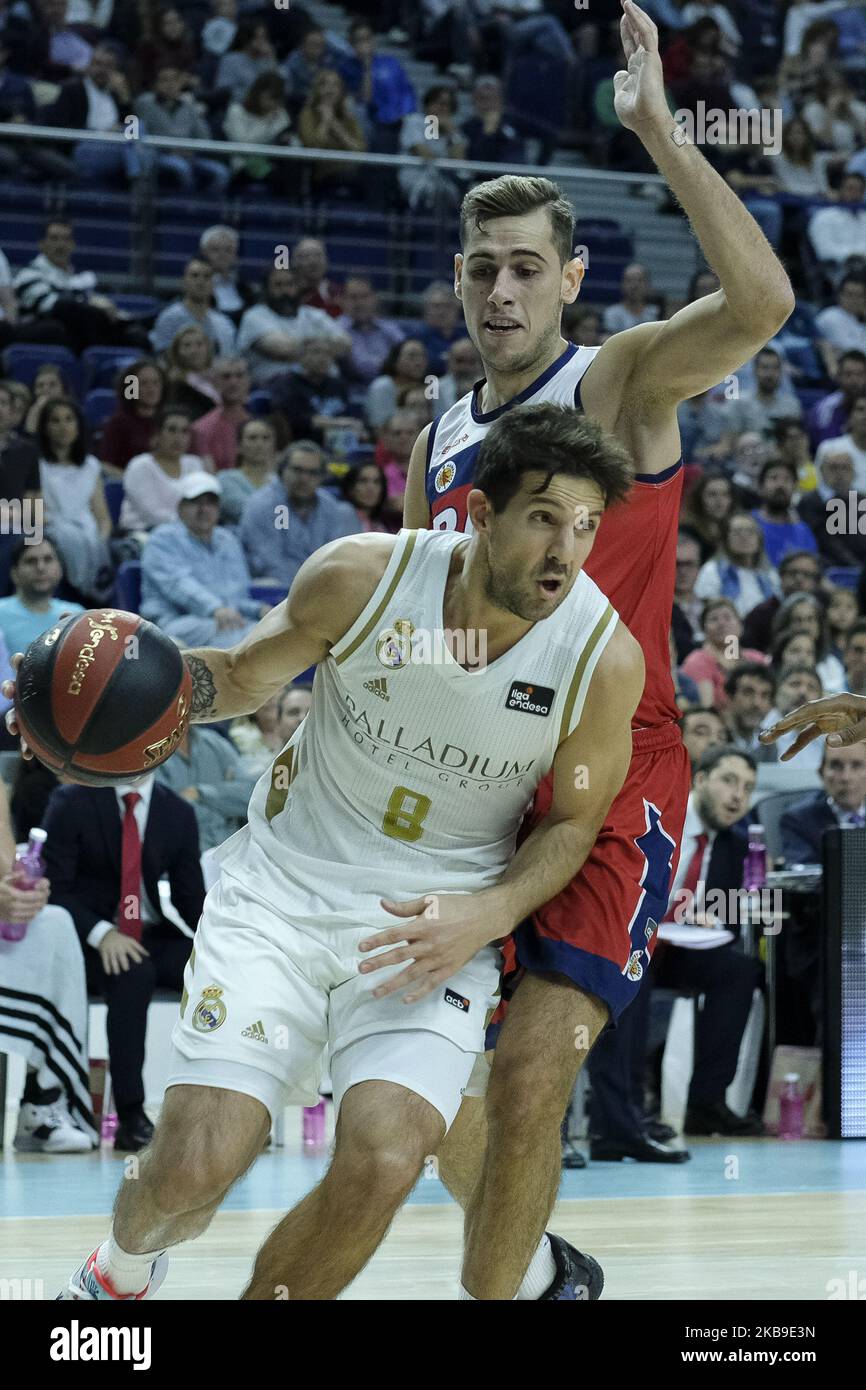 Nicols Laprovittola of Real Madrid during the match between Real Madrid and Manresa  Basket, corresponding match of the Endesa League, played at the WiZink  Center in Madrid , 27th October, 2019. Spain (