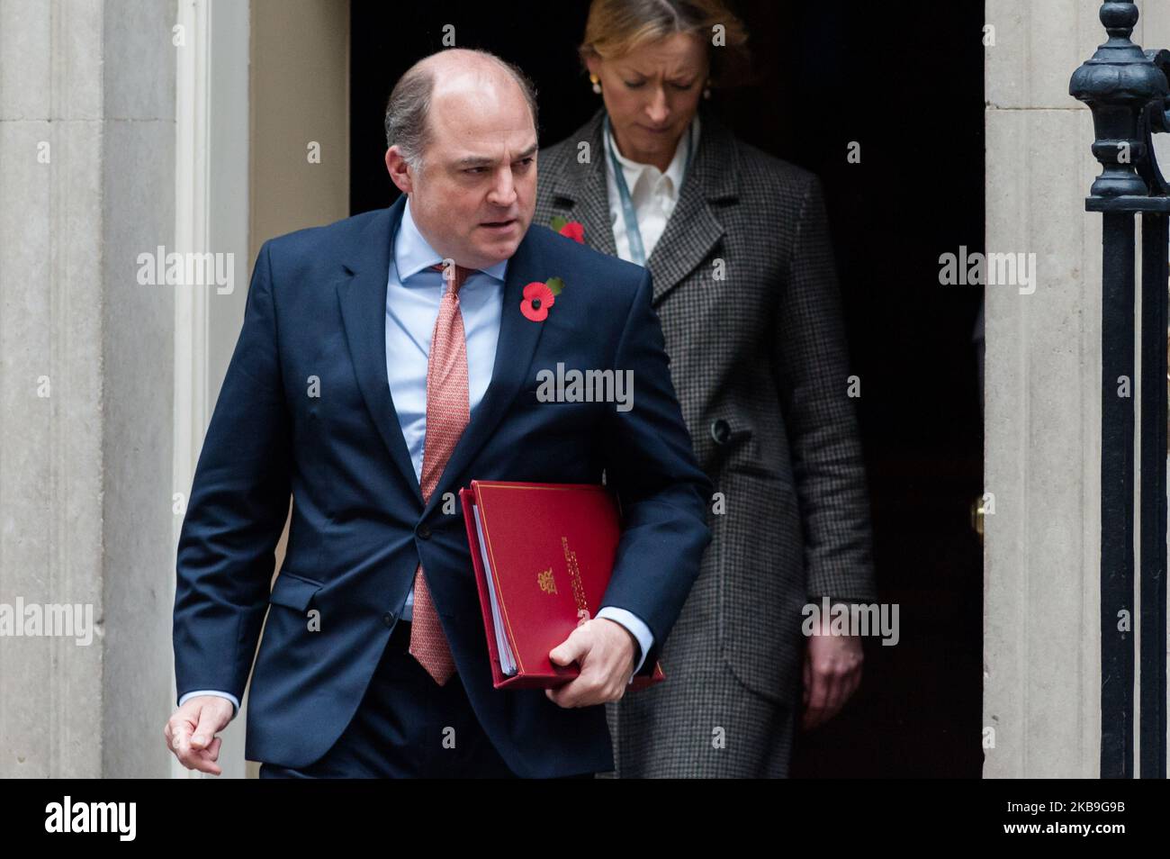 Secretary of State for Defence Ben Wallace leaves 10 Downing Street in central London after attending the weekly Cabinet meeting on 29 October, 2019 in London, England. The government will table the one-line bill to amend the Fixed-Term Parliaments Act (FTPA) to allow a pre-Christmas General Election as yesterday MPs rejected the government's motion calling for a snap election to take place on 12 December 2019. (Photo by WIktor Szymanowicz/NurPhoto) Stock Photo