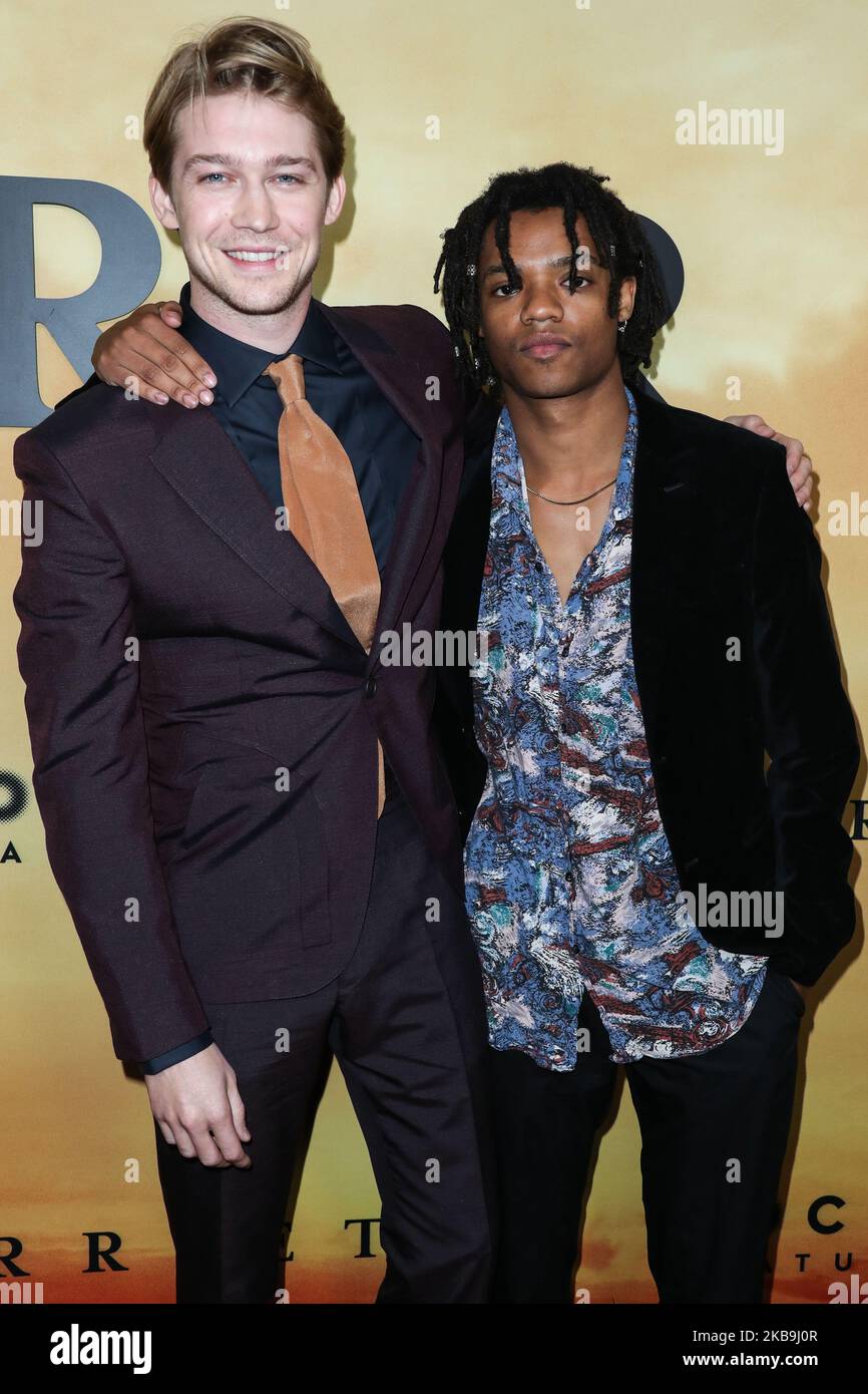 LOS ANGELES, CALIFORNIA, USA - OCTOBER 29: Joe Alwyn and Henry Hunter Hall arrive at the Los Angeles Premiere Of Focus Features' 'Harriet' held at The Orpheum Theatre on October 29, 2019 in Los Angeles, California, United States. (Photo by Xavier Collin/Image Press Agency/NurPhoto) Stock Photo