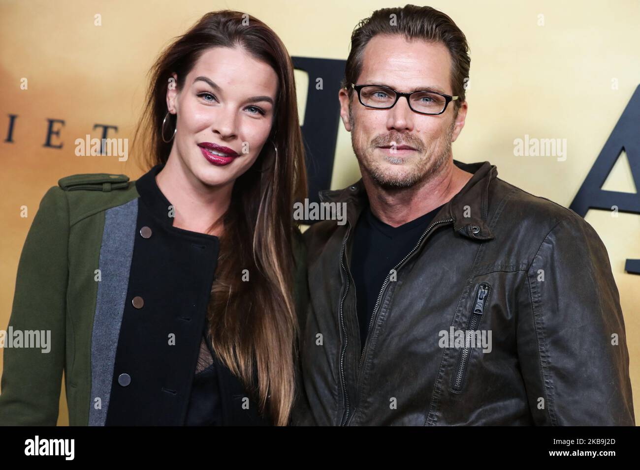 LOS ANGELES, CALIFORNIA, USA - OCTOBER 29: Liz Godwin and Jason Lewis arrive at the Los Angeles Premiere Of Focus Features' 'Harriet' held at The Orpheum Theatre on October 29, 2019 in Los Angeles, California, United States. (Photo by Xavier Collin/Image Press Agency/NurPhoto) Stock Photo