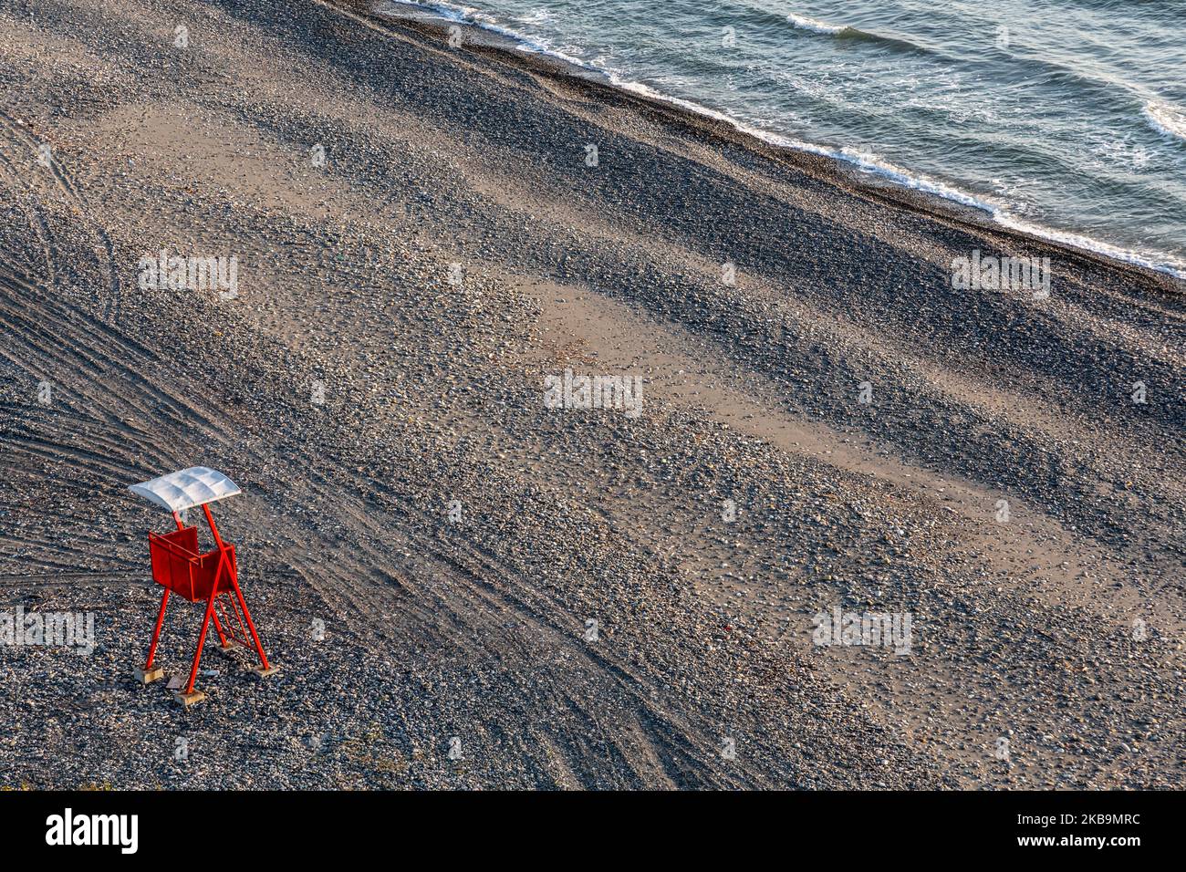 Empty beaches of a resort town of Anaklia in north-west Georgia on October 4, 2019. Streets of a resort town are abandoned after summer season. (Photo by Dominika Zarzycka/NurPhoto) Stock Photo