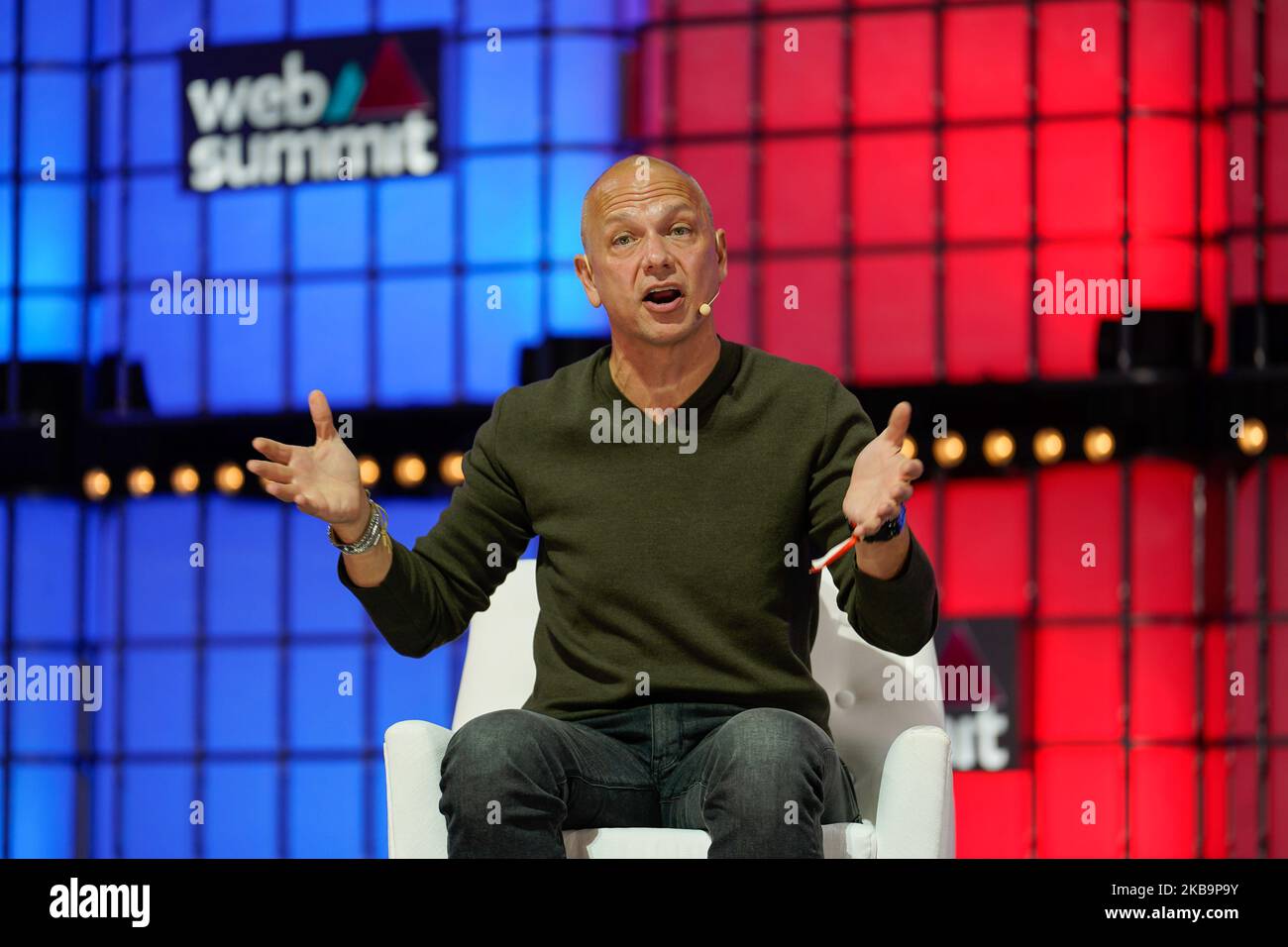 Lisbon, Portugal. 03rd Nov, 2022. Tony Fadell, Principal at Future Shape, addresses the audience during the third day of the Web Summit 2022 in Lisbon. Credit: SOPA Images Limited/Alamy Live News Stock Photo