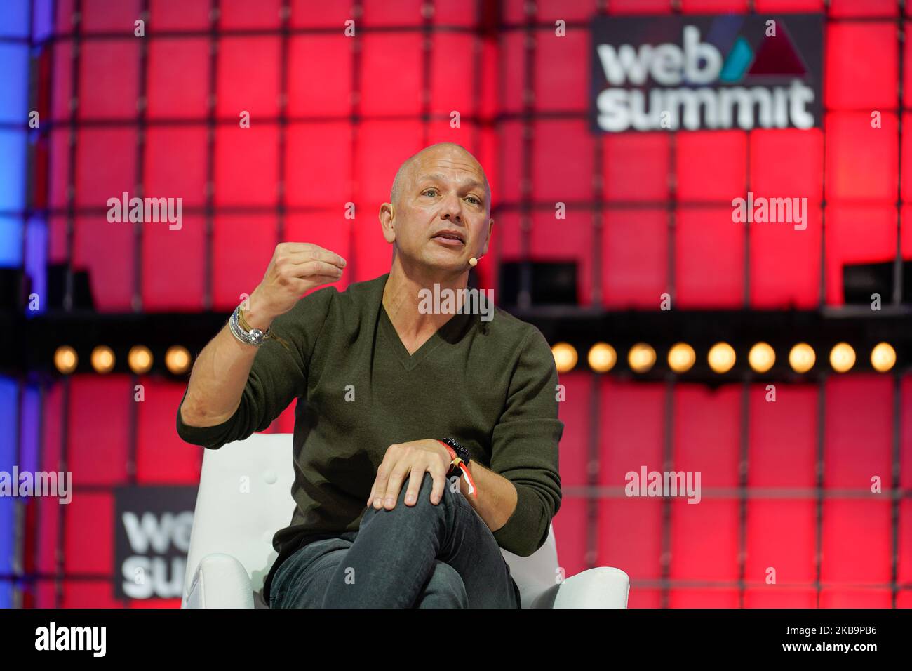 Lisbon, Portugal. 03rd Nov, 2022. Tony Fadell, Principal at Future Shape, addresses the audience during the third day of the Web Summit 2022 in Lisbon. Credit: SOPA Images Limited/Alamy Live News Stock Photo