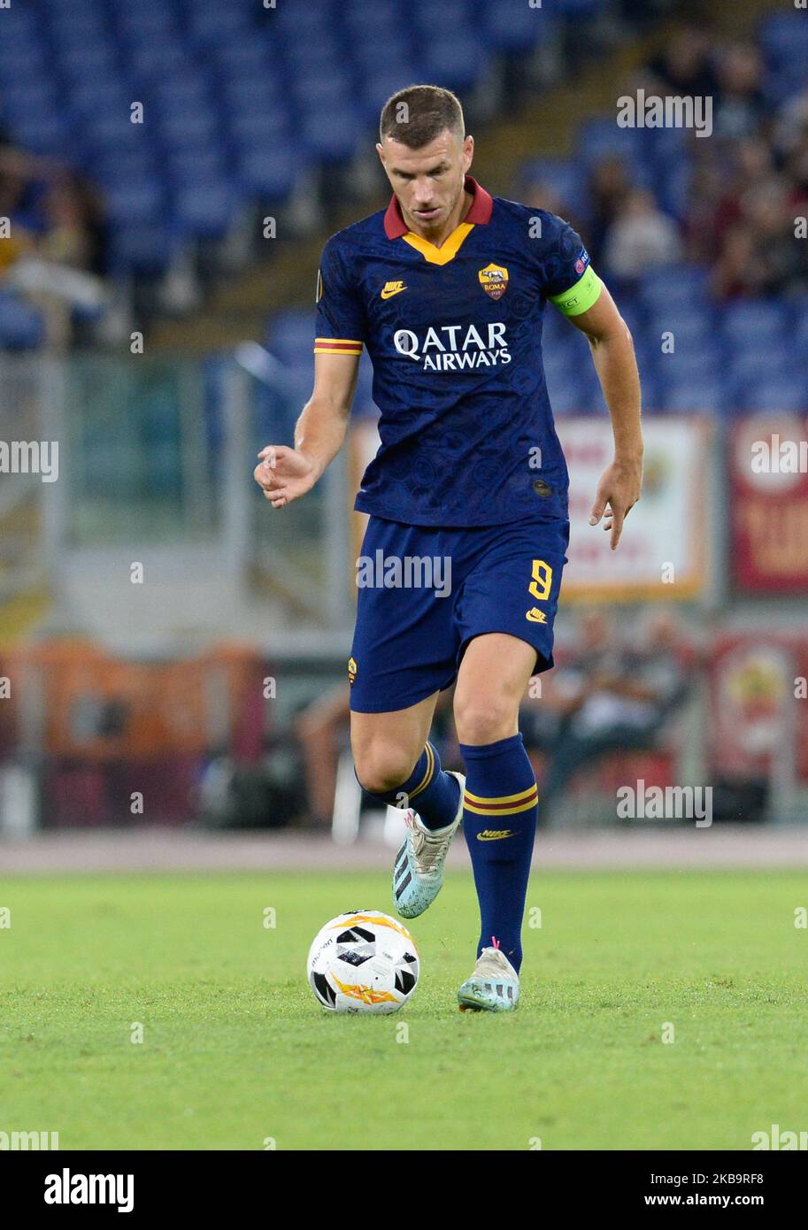 Edin Dzeko during the Europe League football match AS Roma vs Basaksehir at the Olympic Stadium in Rome, on september 19, 2019. (Photo by Silvia Lore/NurPhoto) Stock Photo