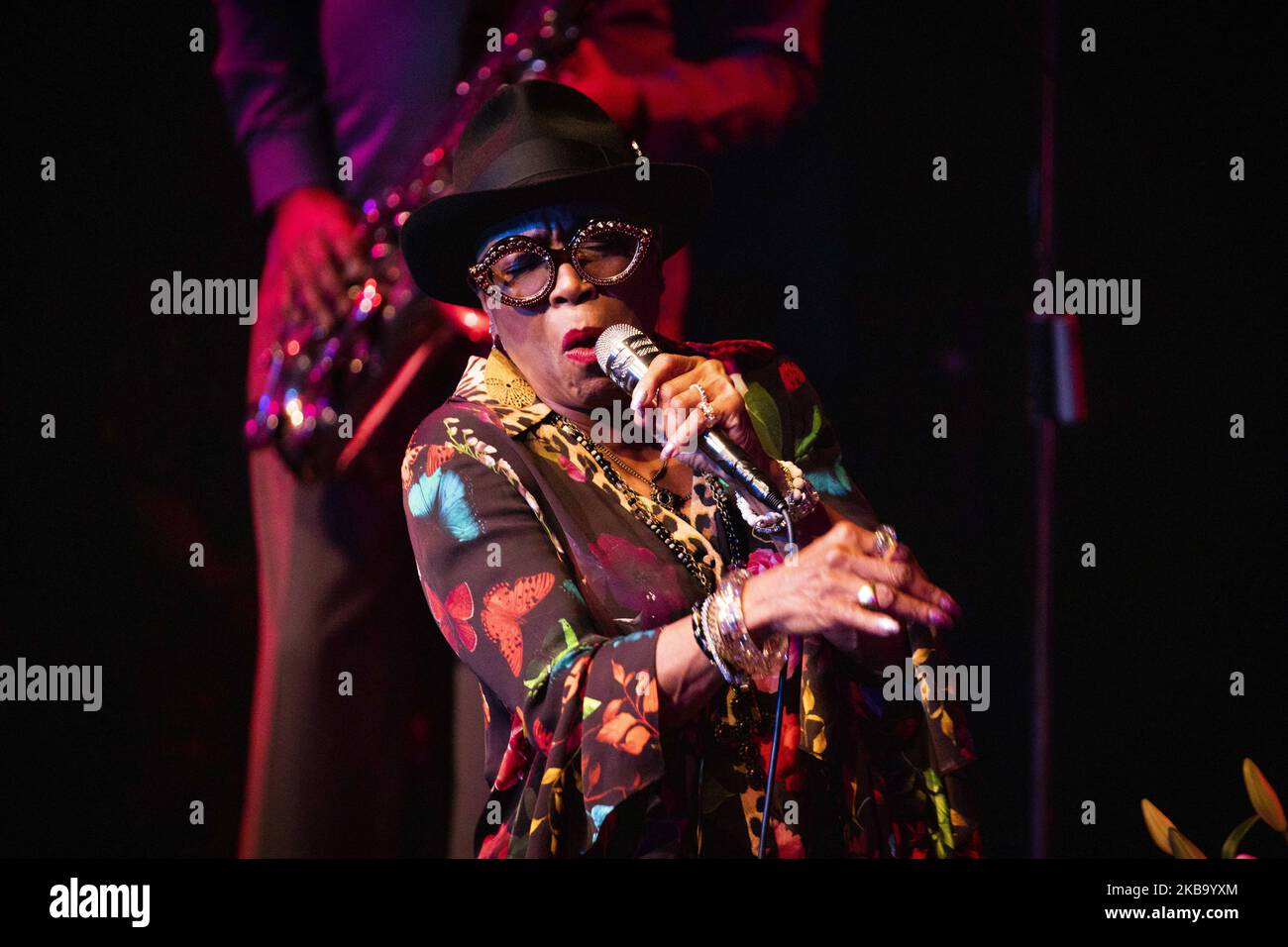 The american jazz singer Dee Bridgewater performs live at Blue Note on october 16th, 2019 in Milan, Italy. (Photo by Roberto Finizio/NurPhoto) Stock Photo