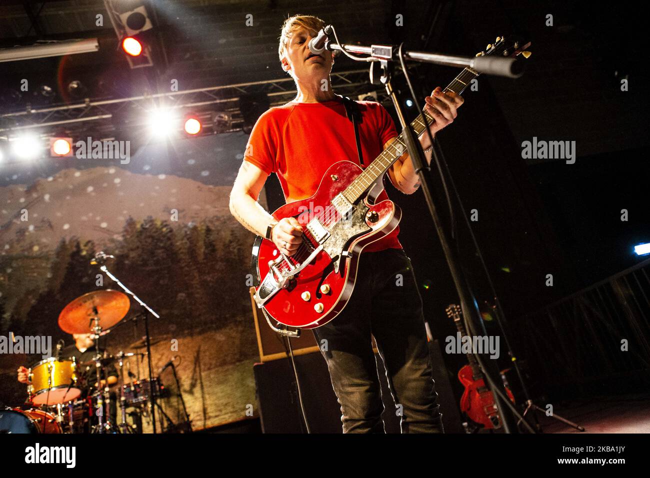 Xan McCurdyof of the american alternative rock band Cake perform live at Alcatraz on october 21st, 2019 in Milan, Italy. (Photo by Roberto Finizio/NurPhoto) Stock Photo