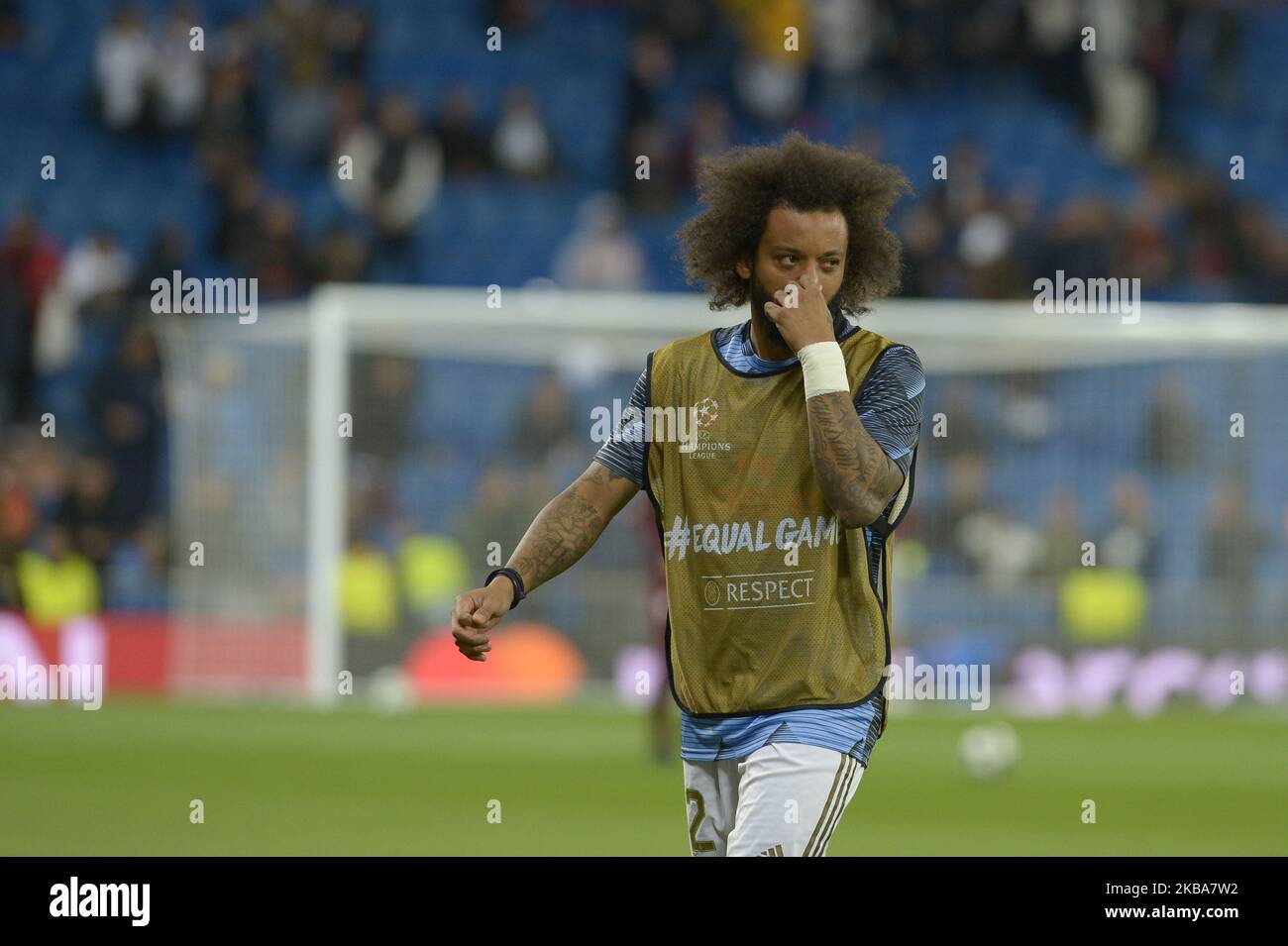 Marcelo of Real Madrid during a match between Real Madrid vs Galatasaray Spor Kulübü for the UEFA Champions League at Santiago Bernabéu Stadium on 6 November 2019 in Madrid, Spain. (Photo by Patricio Realpe/ChakanaNews/NurPhoto) Stock Photo