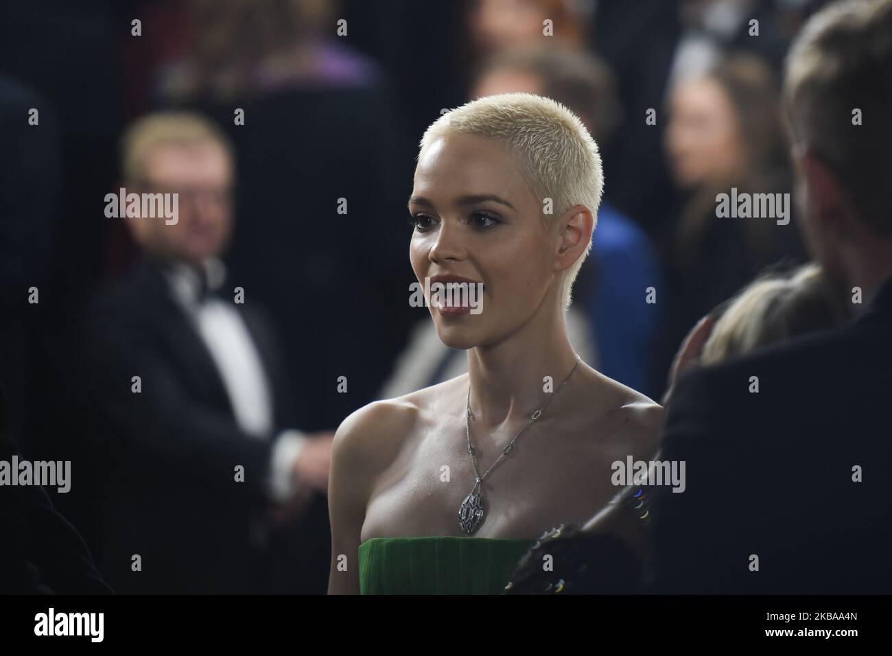 Emilia Schule, a German actress, arrives for the 21st GQ Men of the Year Award at Komische Oper in Berlin. On Thursday, November 7, 2019, in Berlin, Germany. (Photo by Artur Widak/NurPhoto) Stock Photo
