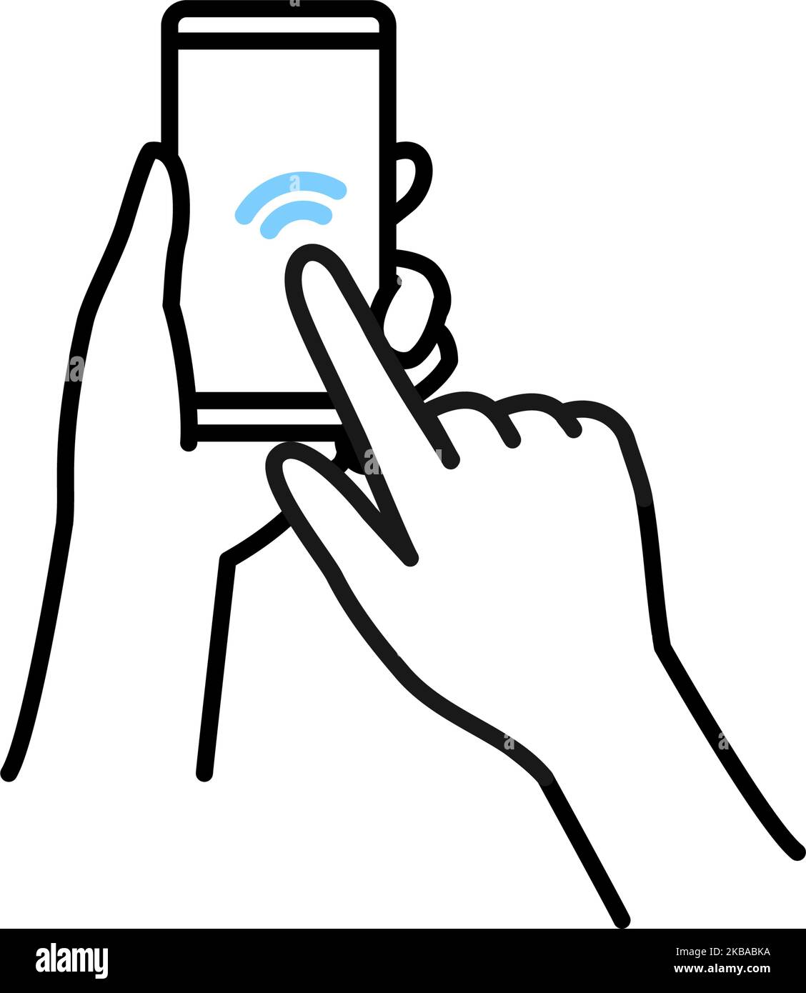 Illustration of actions to operate a smartphone (doubletap Stock
