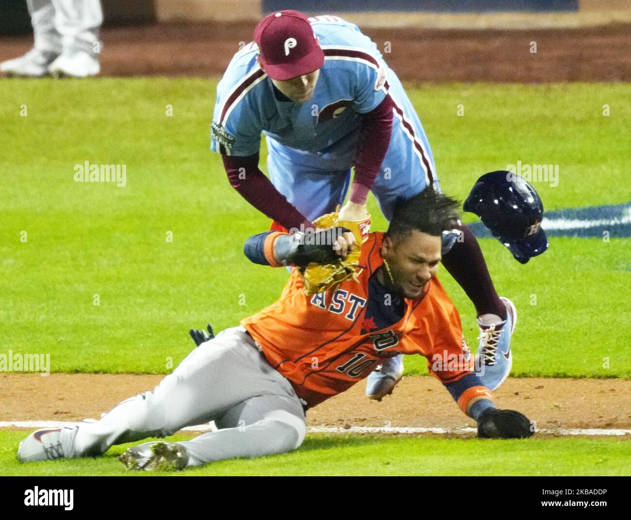 WATCH: Yuli Gurriel Exits World Series Game 5 After Colliding with Rhys  Hoskins - Fastball